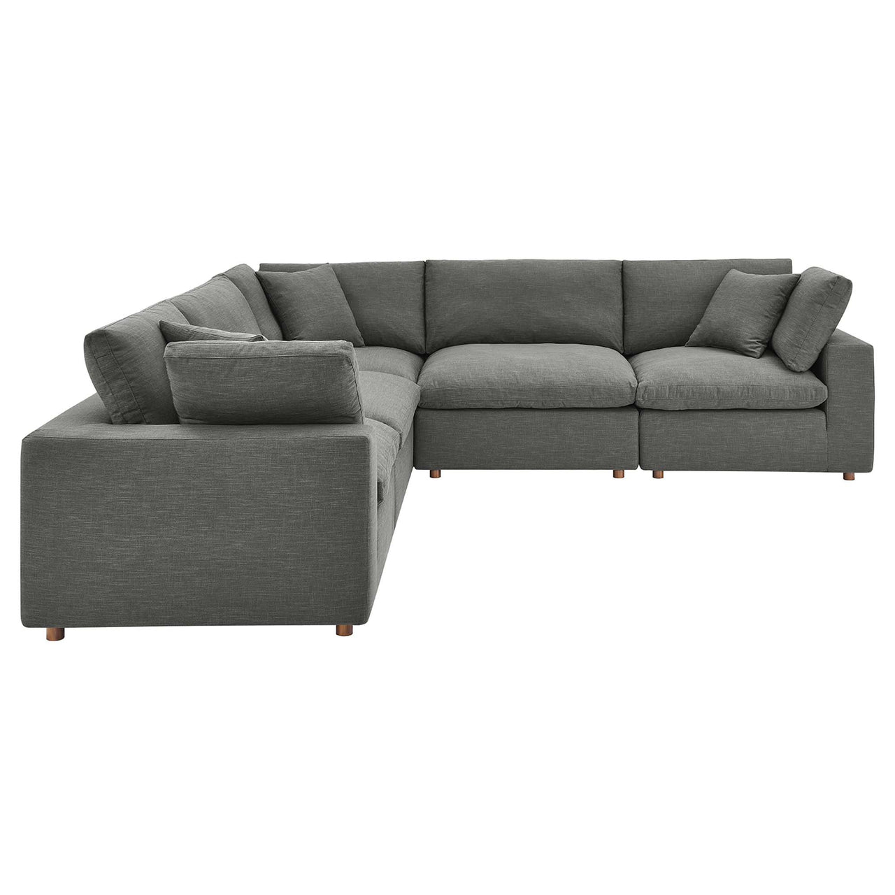 Angelic 5-Piece Cloudblend L-Shaped Corner Sectional, Gray