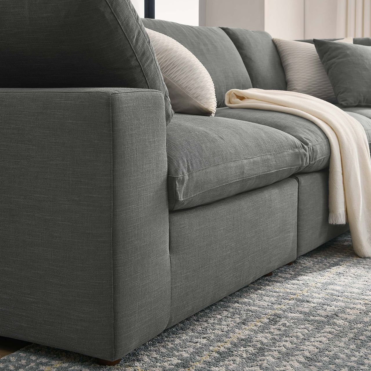 Angelic 5-Piece Cloudblend L-Shaped Corner Sectional, Gray
