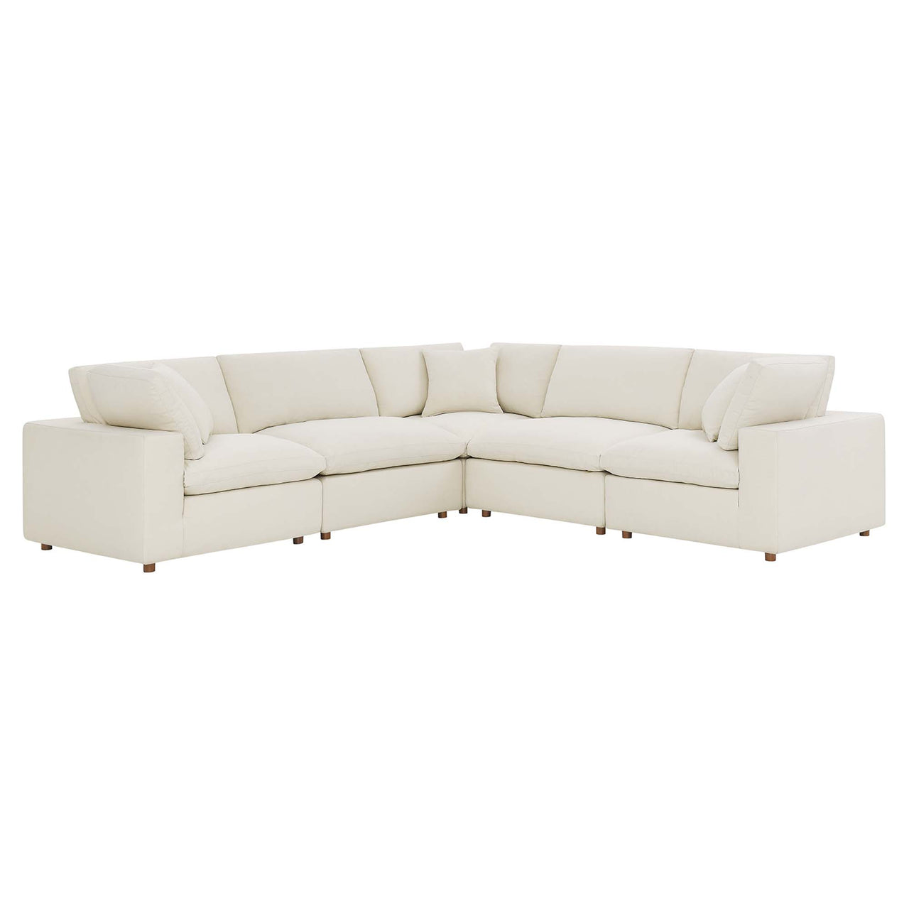 Angelic 5-Piece Cloudblend L-Shaped Corner Sectional, Light Beige