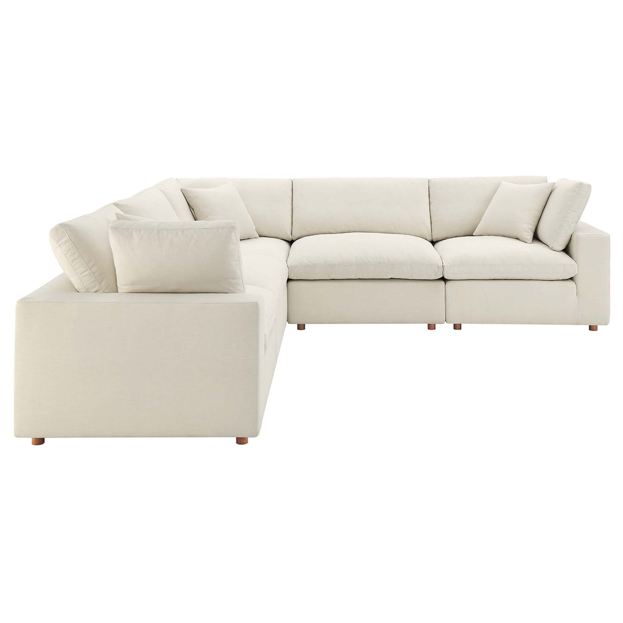 Angelic 5-Piece Cloudblend L-Shaped Corner Sectional, Light Beige
