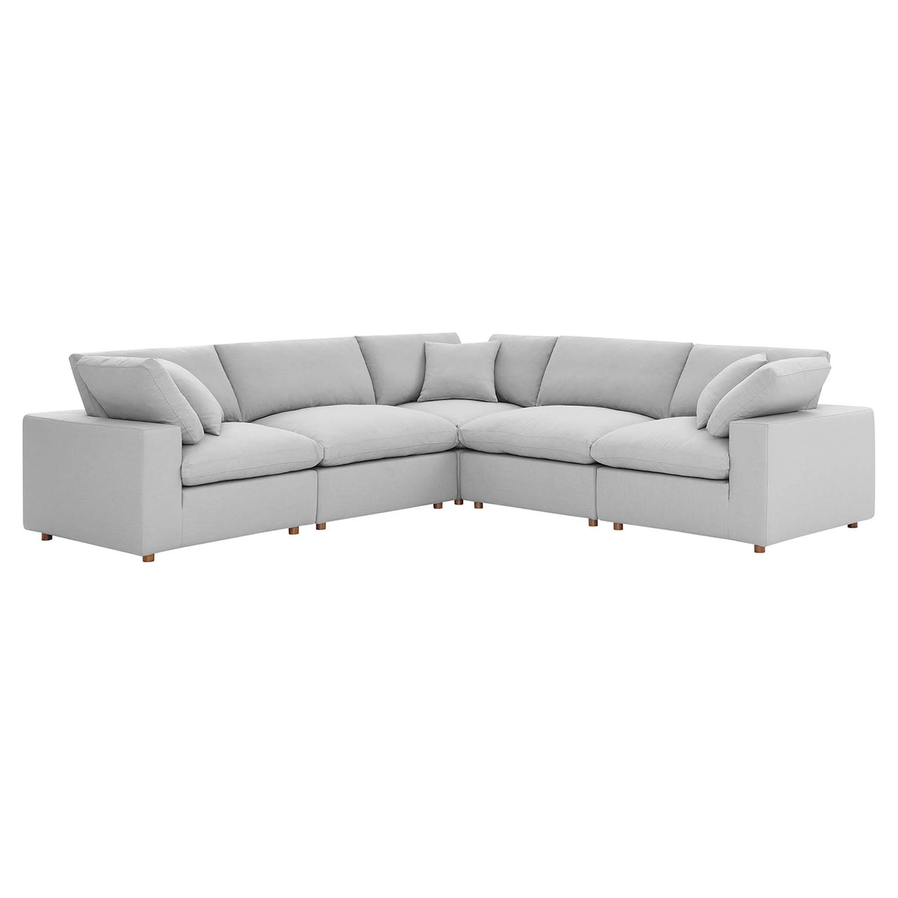 Angelic 5-Piece Cloudblend L-Shaped Corner Sectional, Light Gray