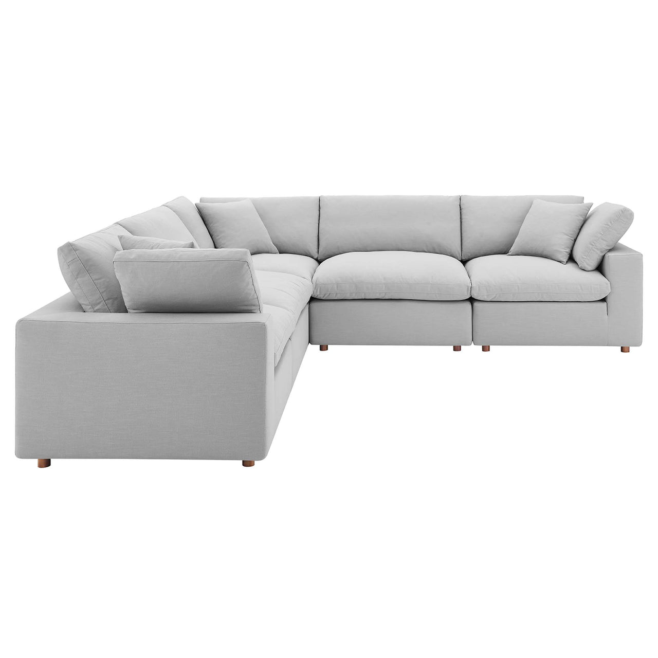 Angelic 5-Piece Cloudblend L-Shaped Corner Sectional, Light Gray