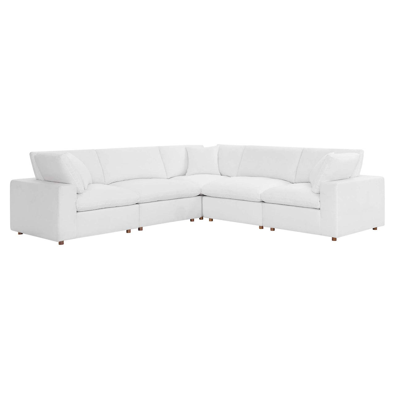Angelic 5-Piece Cloudblend L-Shaped Corner Sectional, Pure White