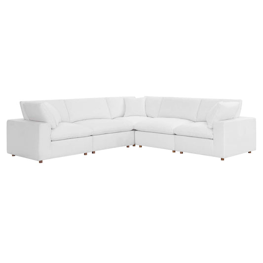 Angelic 5-Piece Cloudblend L-Shaped Corner Sectional, Pure White