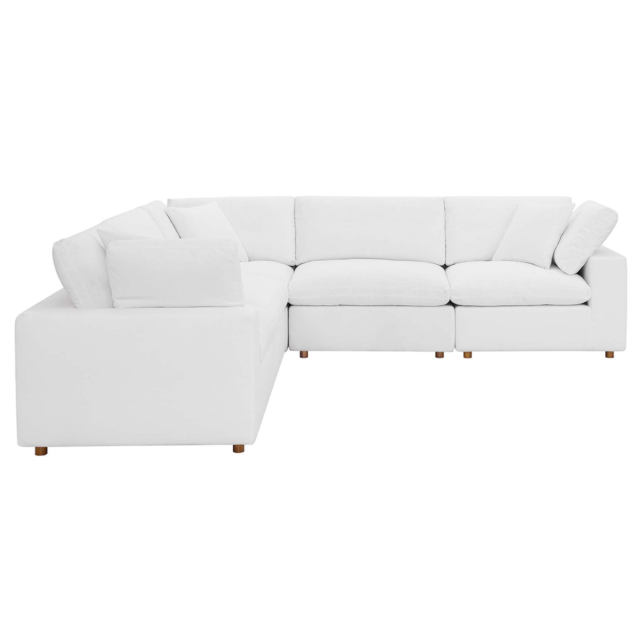Angelic 5-Piece Cloudblend L-Shaped Corner Sectional, Pure White