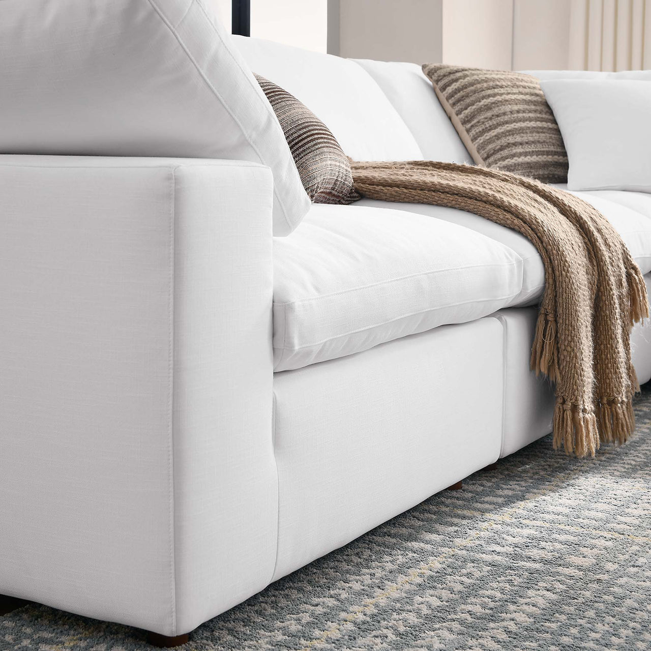 Angelic 5-Piece Cloudblend L-Shaped Corner Sectional, Pure White