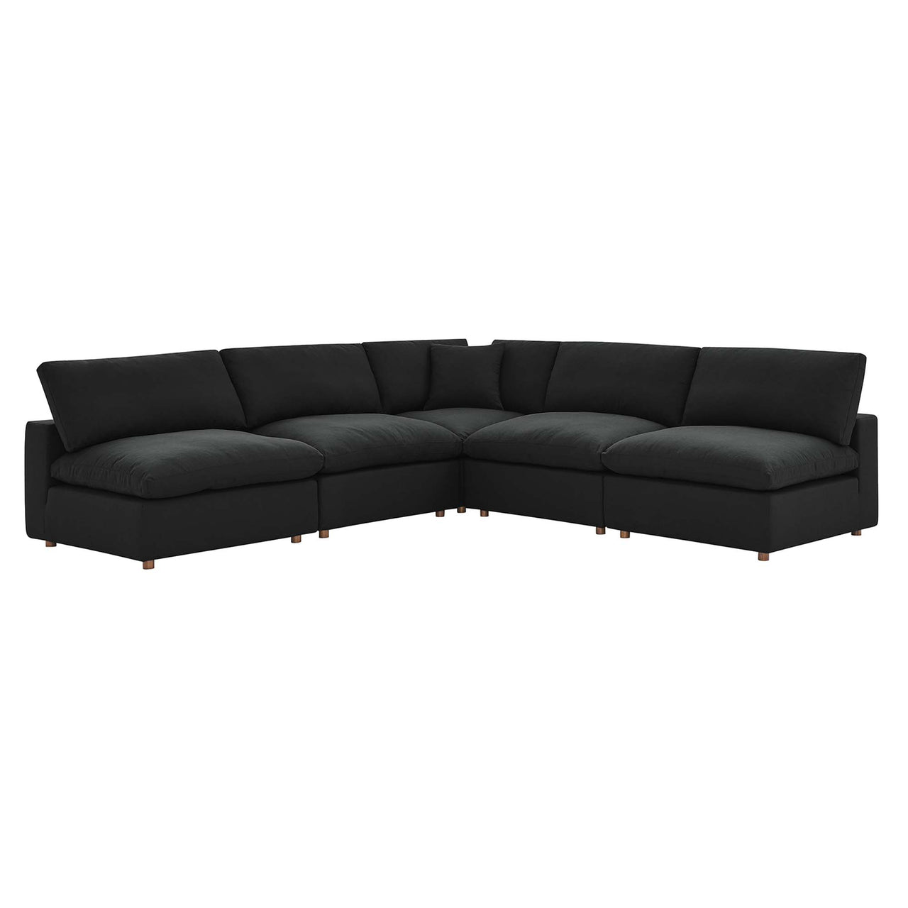 Angelic 5-Piece Cloudblend Armless L-Shaped Corner Sectional, Black