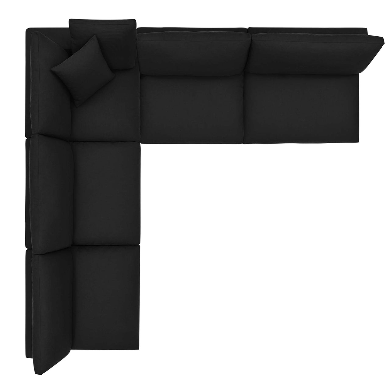 Angelic 5-Piece Cloudblend Armless L-Shaped Corner Sectional, Black