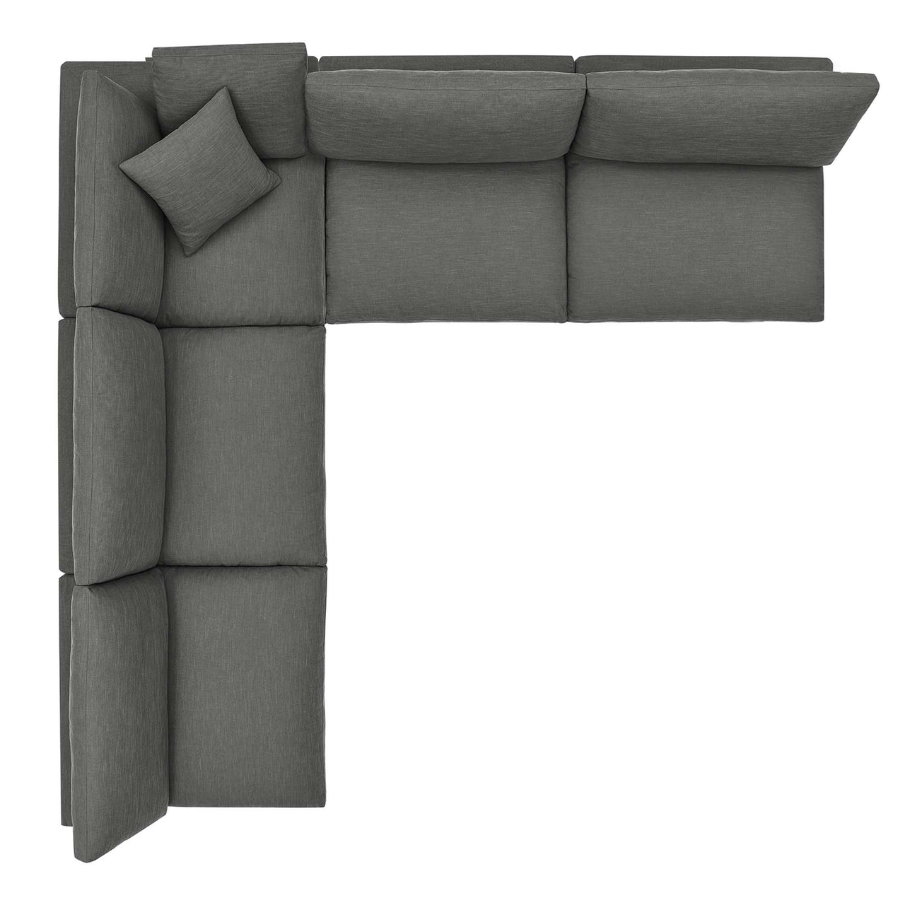 Angelic 5-Piece Cloudblend Armless L-Shaped Corner Sectional, Gray