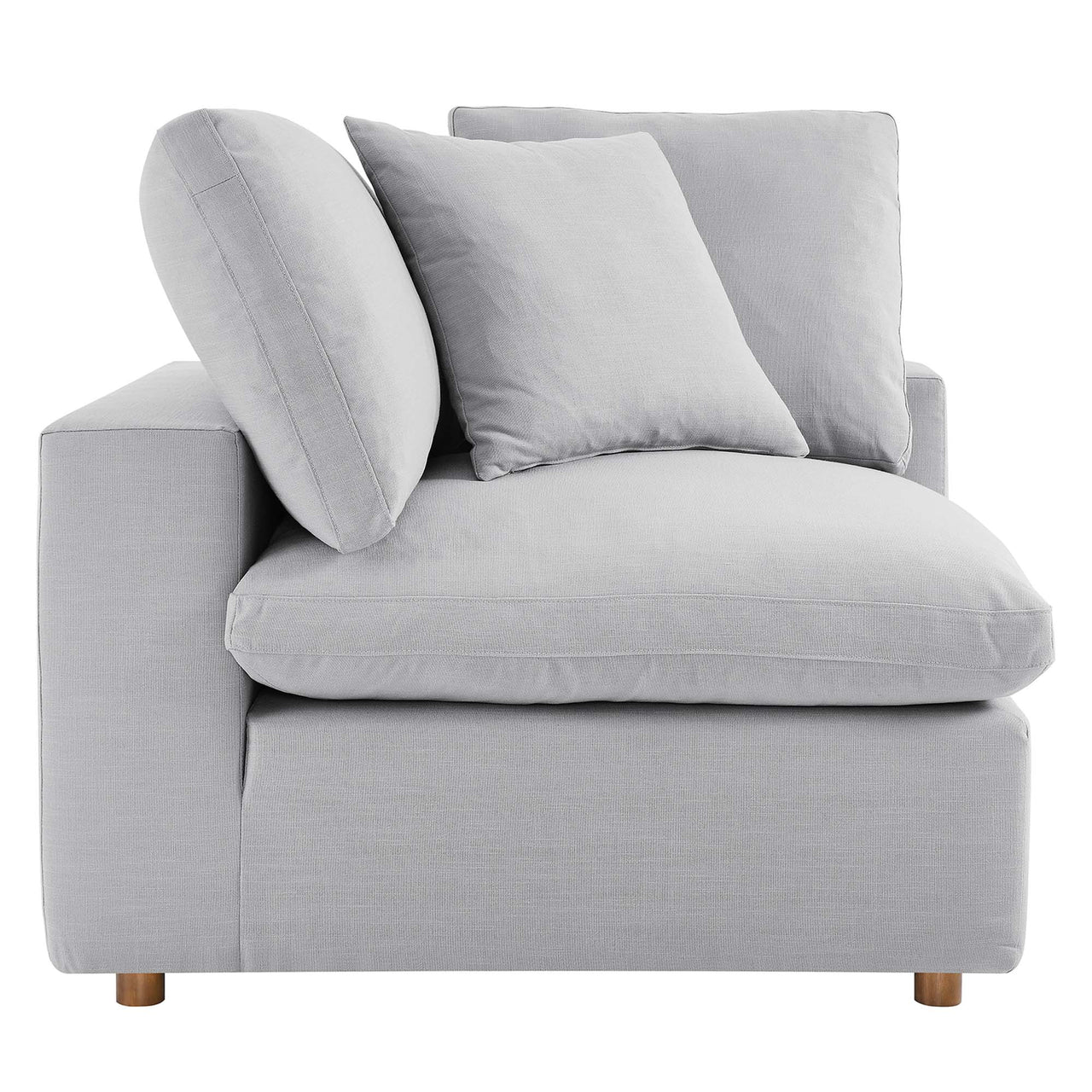 Angelic 5-Piece Cloudblend Armless L-Shaped Corner Sectional, Light Gray