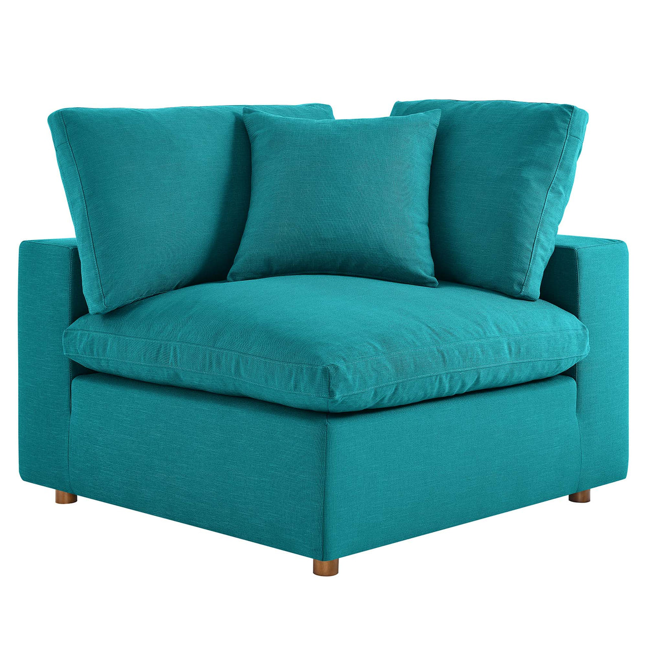 Angelic 5-Piece Cloudblend Armless L-Shaped Corner Sectional, Teal