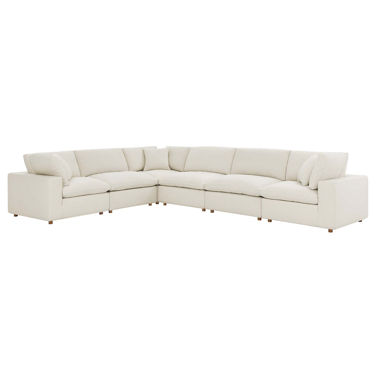 Angelic 6-Piece Cloudblend L-Shaped Corner Sectional, Light Beige