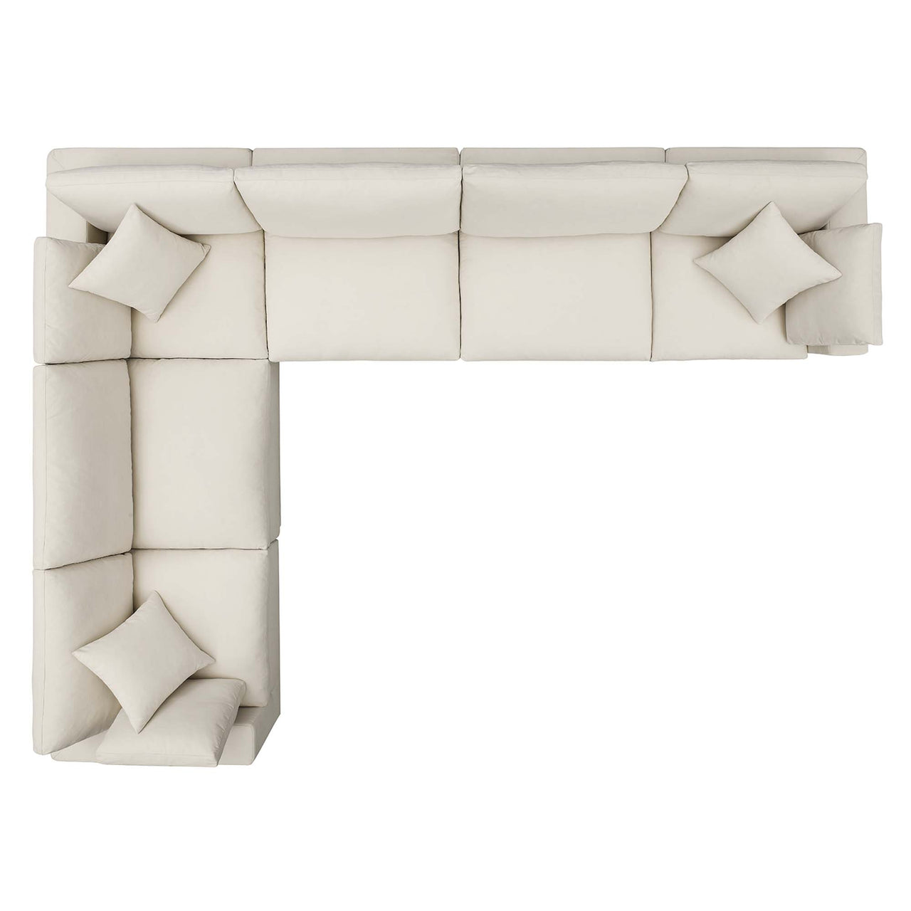 Angelic 6-Piece Cloudblend L-Shaped Corner Sectional, Light Beige