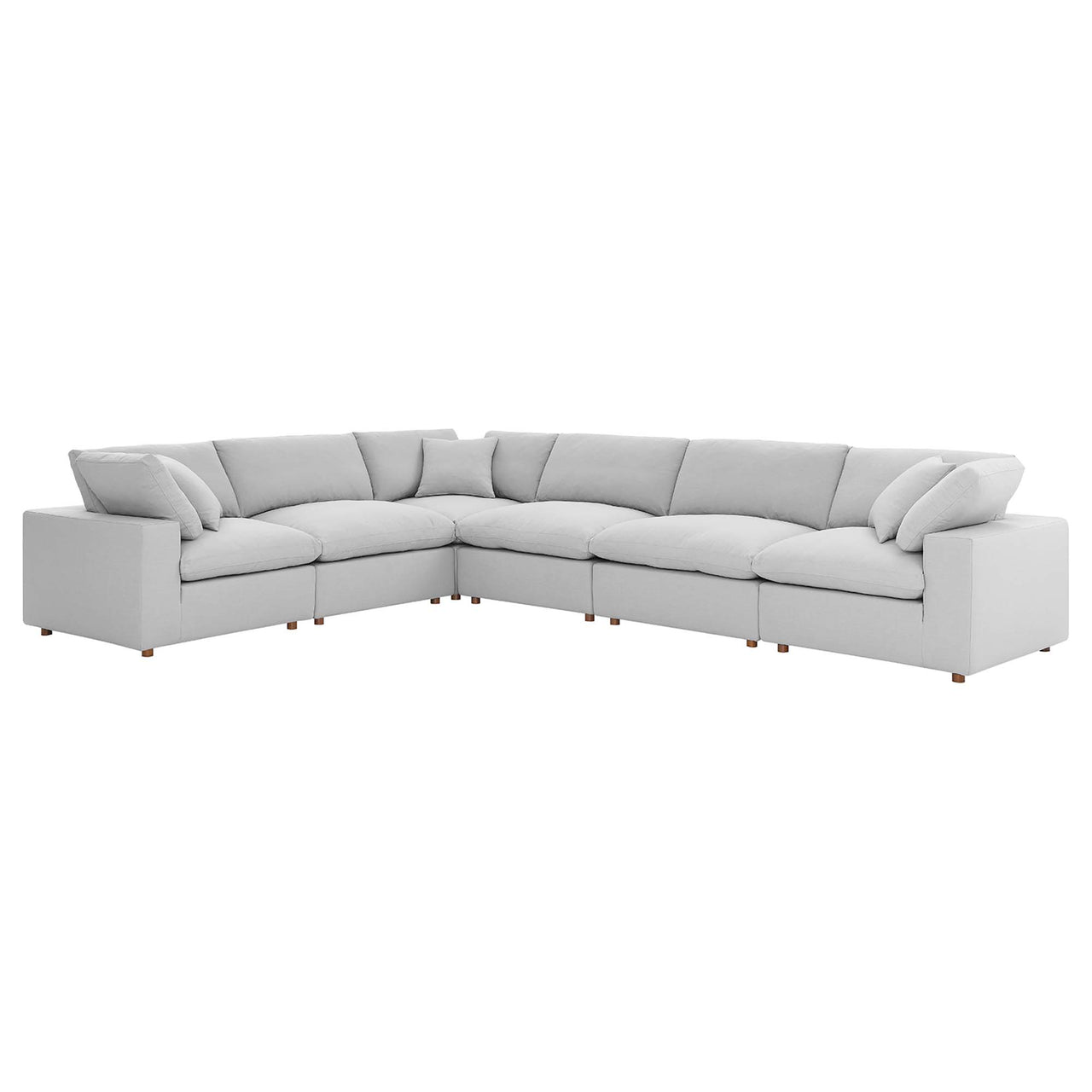 Angelic 6-Piece Cloudblend L-Shaped Corner Sectional, Light Gray