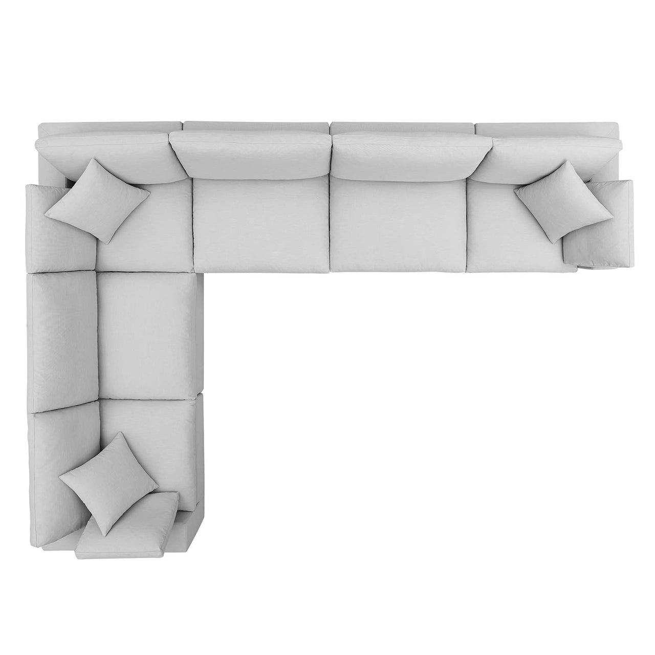 Angelic 6-Piece Cloudblend L-Shaped Corner Sectional, Light Gray