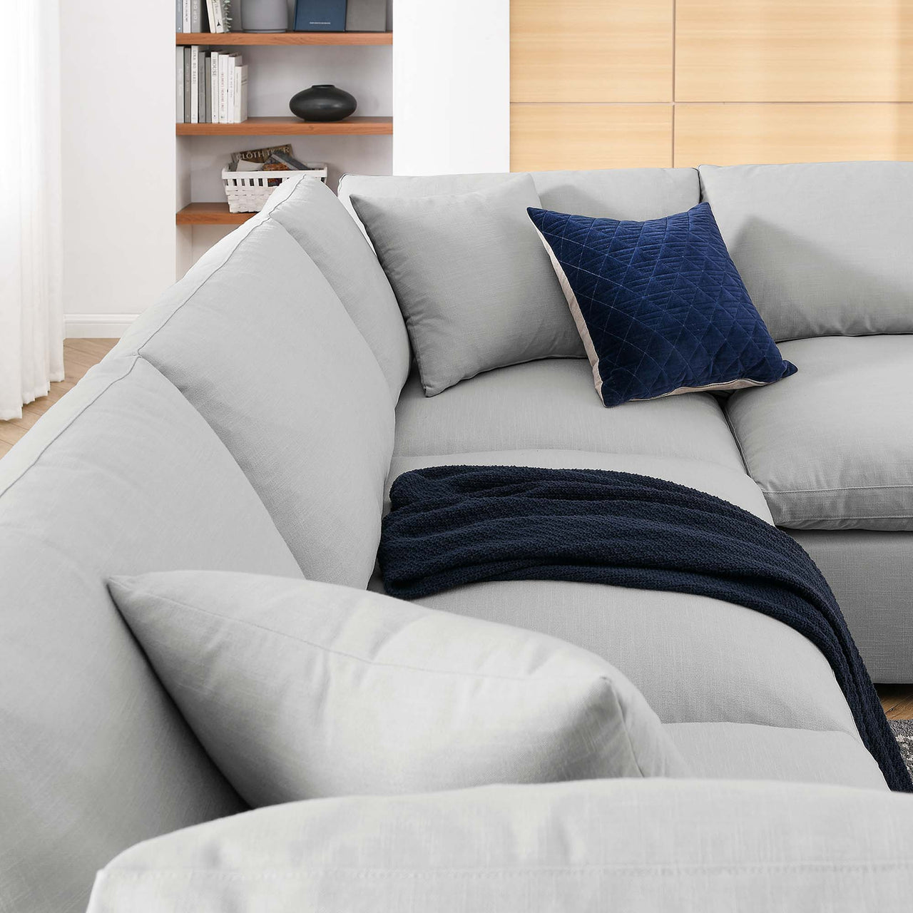 Angelic 6-Piece Cloudblend L-Shaped Corner Sectional, Light Gray
