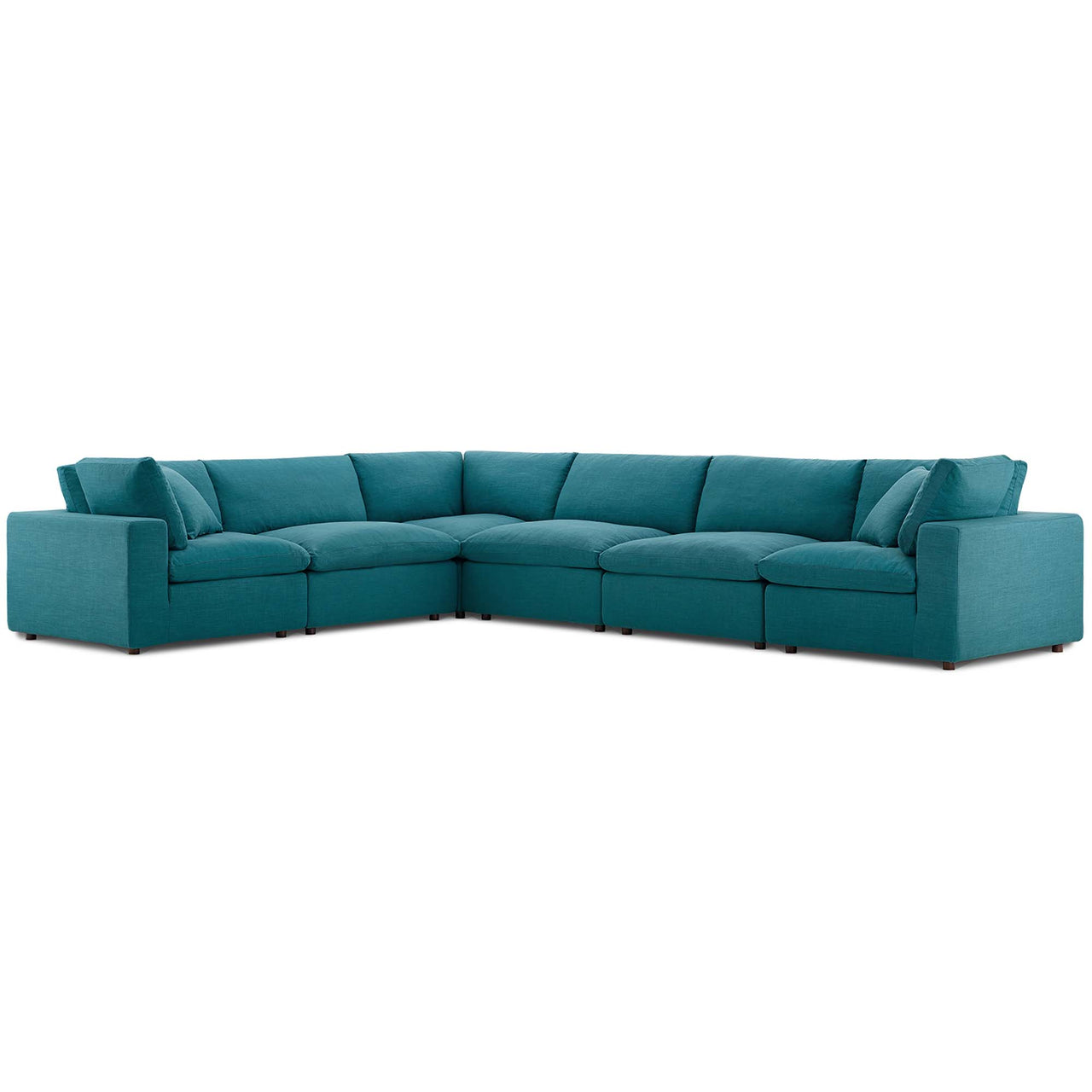 Angelic 6-Piece Cloudblend L-Shaped Corner Sectional, Teal