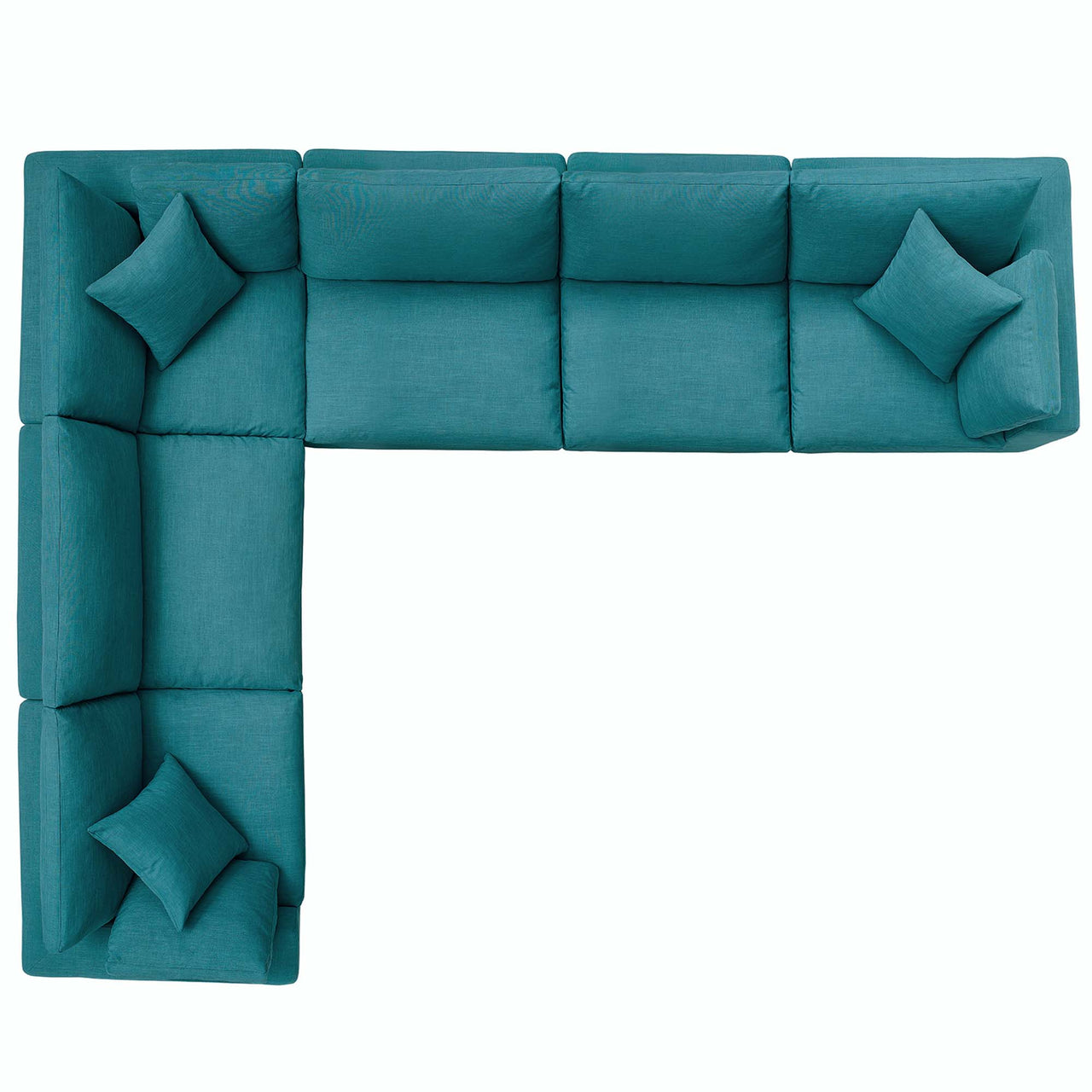 Angelic 6-Piece Cloudblend L-Shaped Corner Sectional, Teal