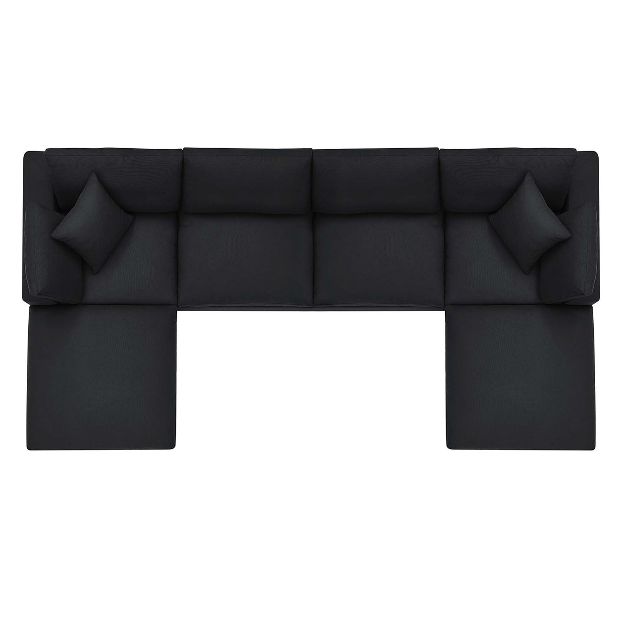 Angelic 6-Piece Cloudblend U-Shaped Sectional, Black
