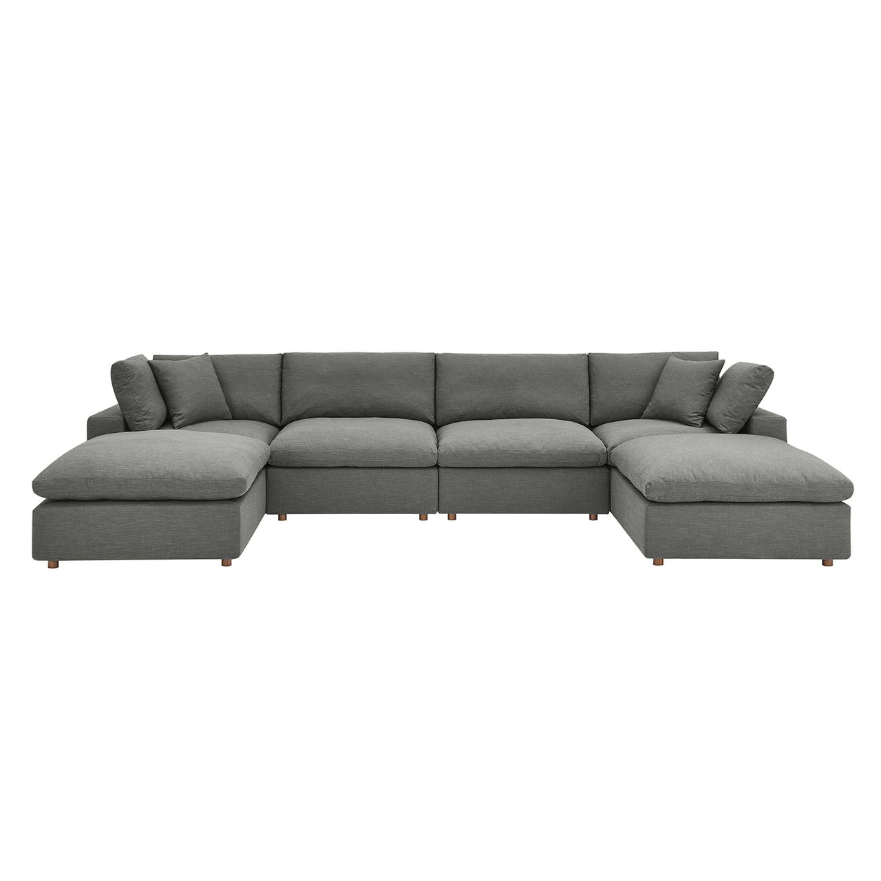 Angelic 6-Piece Cloudblend U-Shaped Sectional, Gray