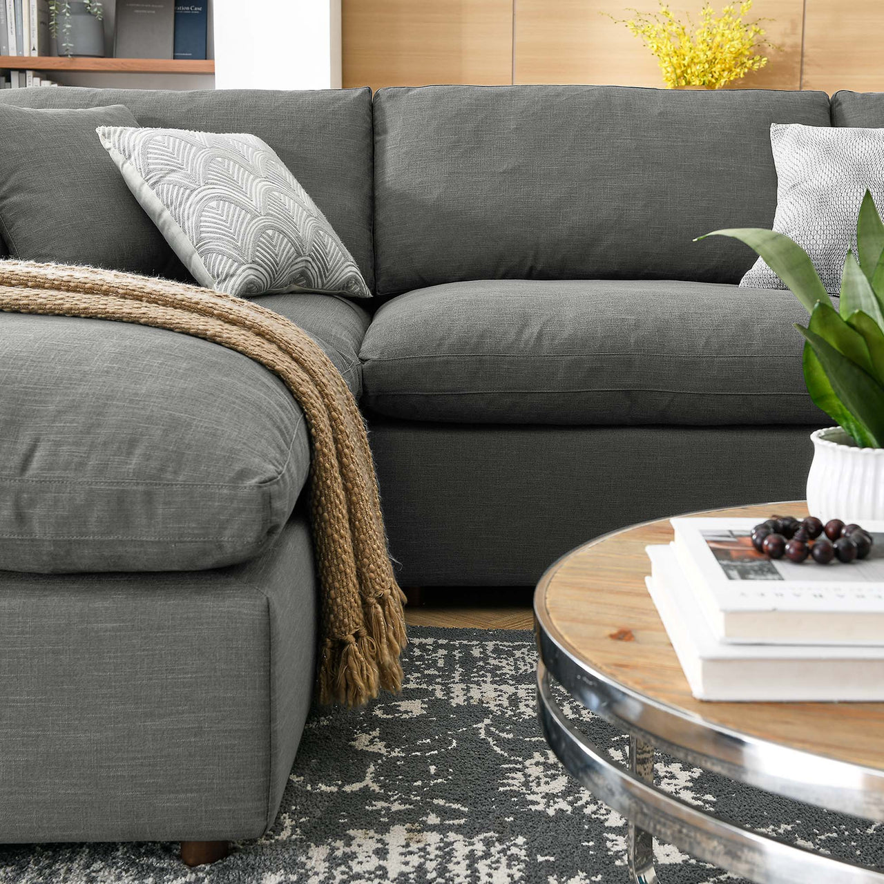 Angelic 6-Piece Cloudblend U-Shaped Sectional, Gray