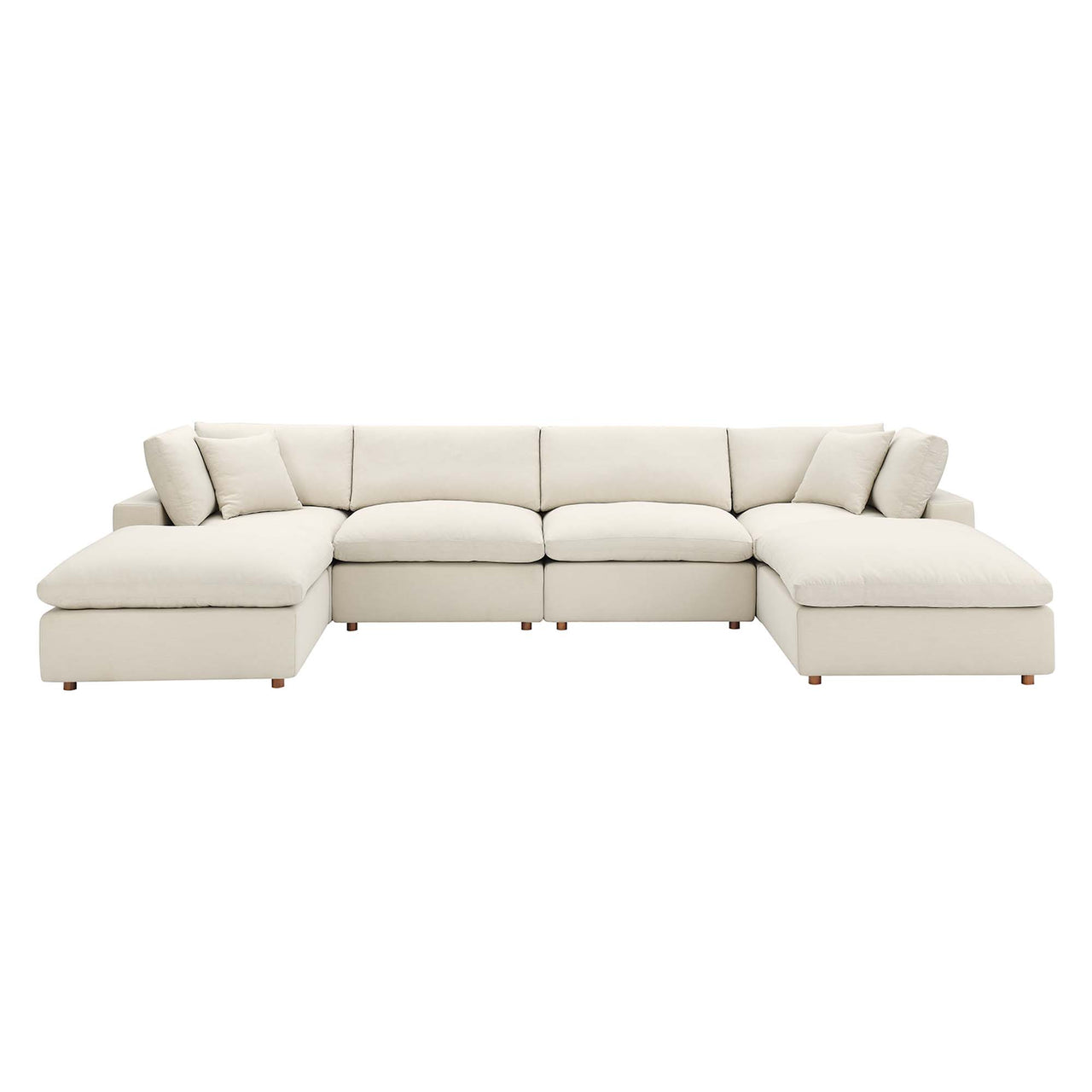 Angelic 6-Piece Cloudblend U-Shaped Sectional, Light Beige