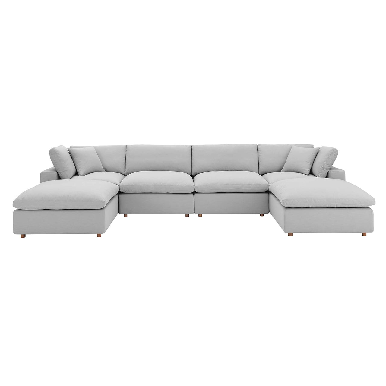 Angelic 6-Piece Cloudblend U-Shaped Sectional, Light Gray