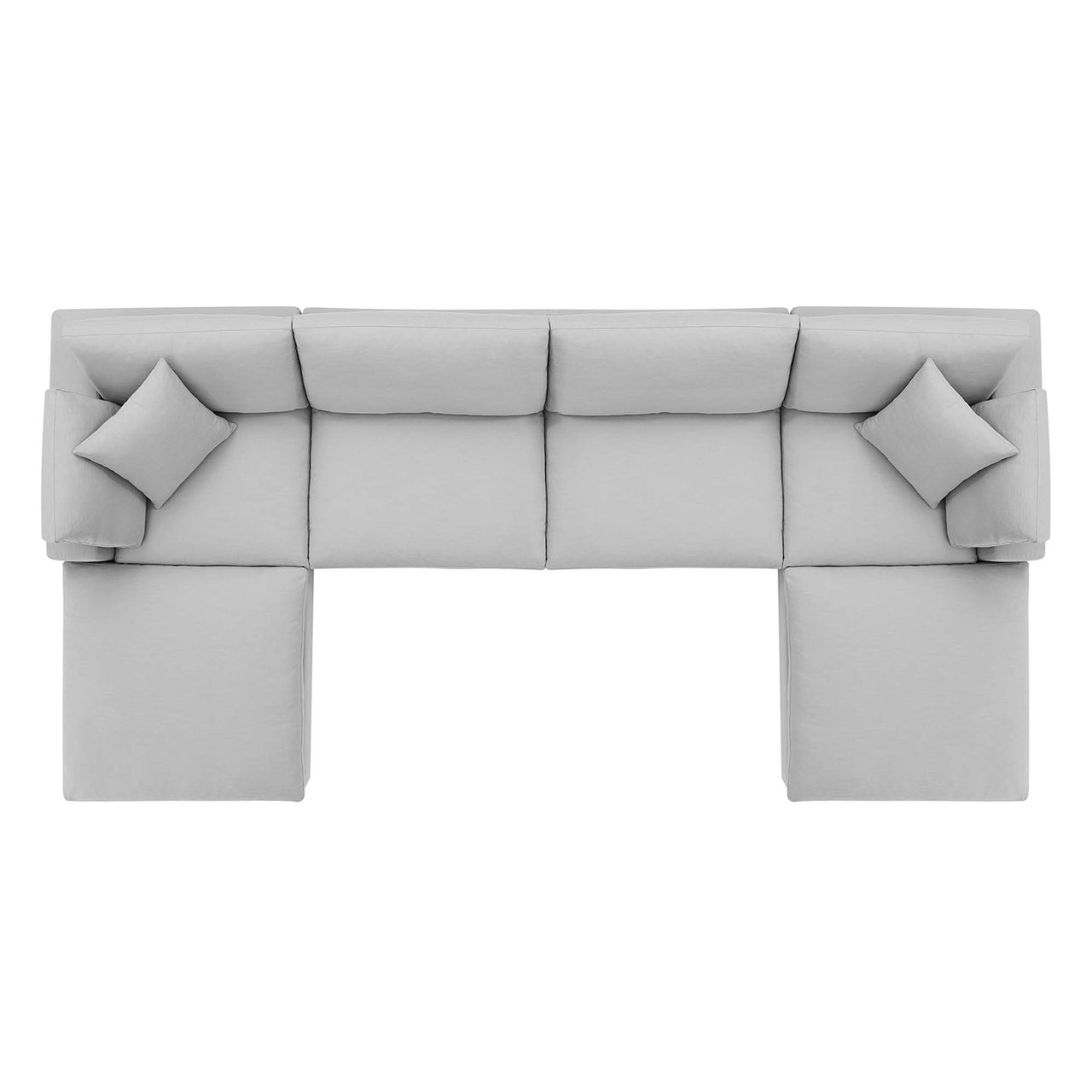 Angelic 6-Piece Cloudblend U-Shaped Sectional, Light Gray