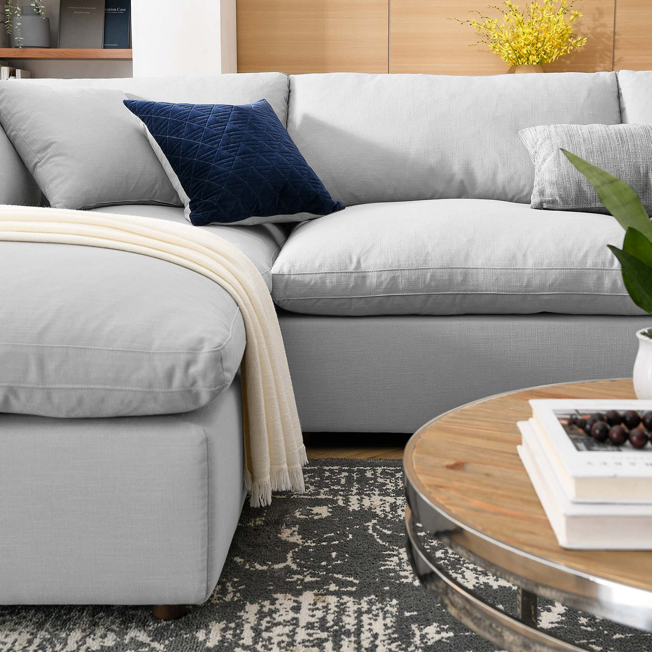 Angelic 6-Piece Cloudblend U-Shaped Sectional, Light Gray