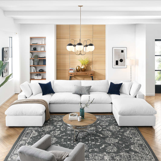 Angelic 6-Piece Cloudblend U-Shaped Sectional, Pure White