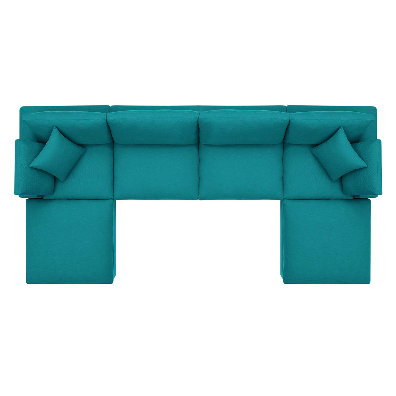 Angelic 6-Piece Cloudblend U-Shaped Sectional, Teal