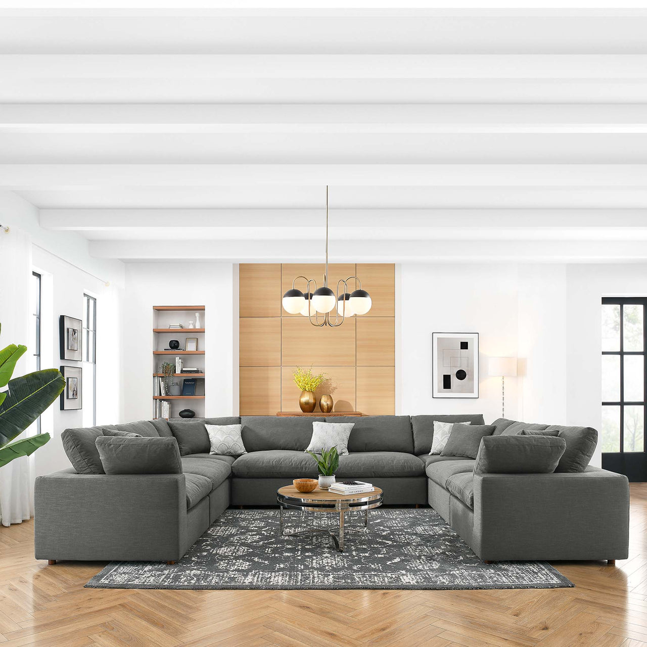 Angelic 8-Piece Cloudblend U-Shaped Sectional, Gray