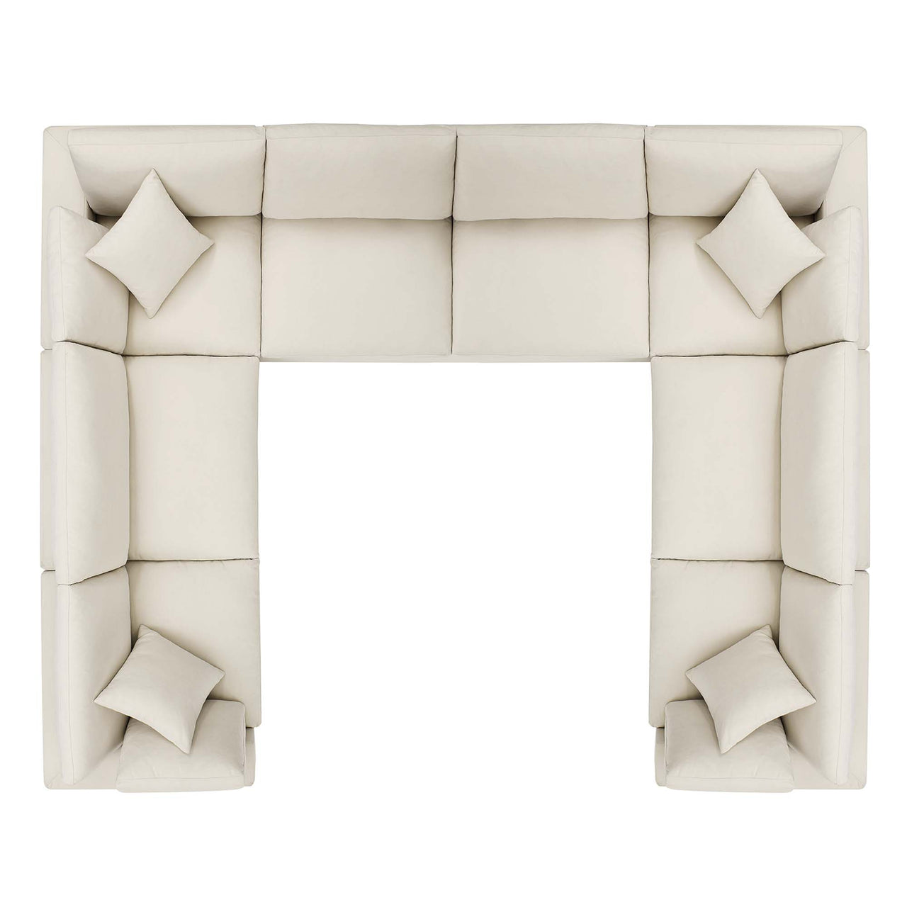 Angelic 8-Piece Cloudblend U-Shaped Sectional, Light Beige