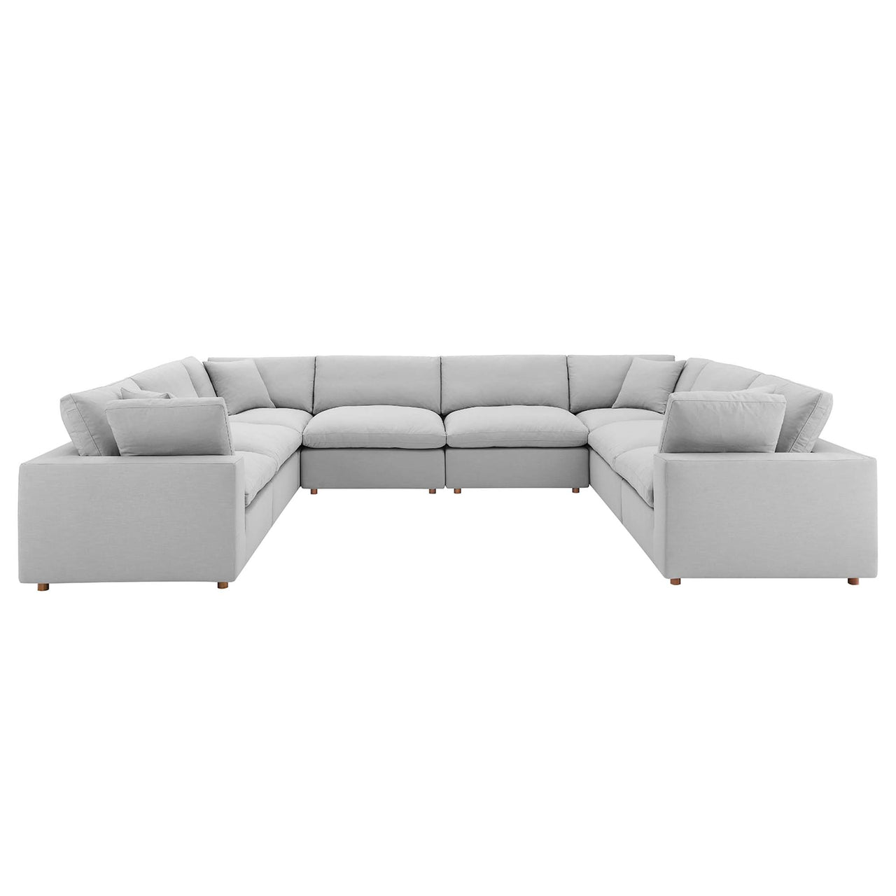 Angelic 8-Piece Cloudblend U-Shaped Sectional, Light Gray