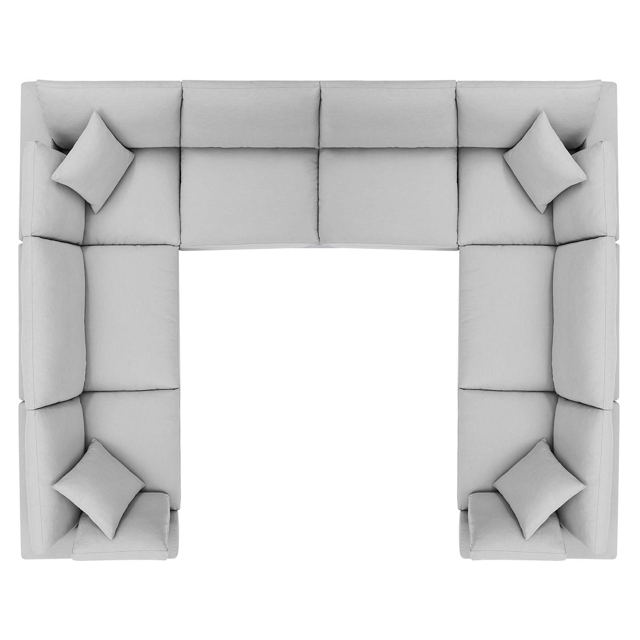 Angelic 8-Piece Cloudblend U-Shaped Sectional, Light Gray