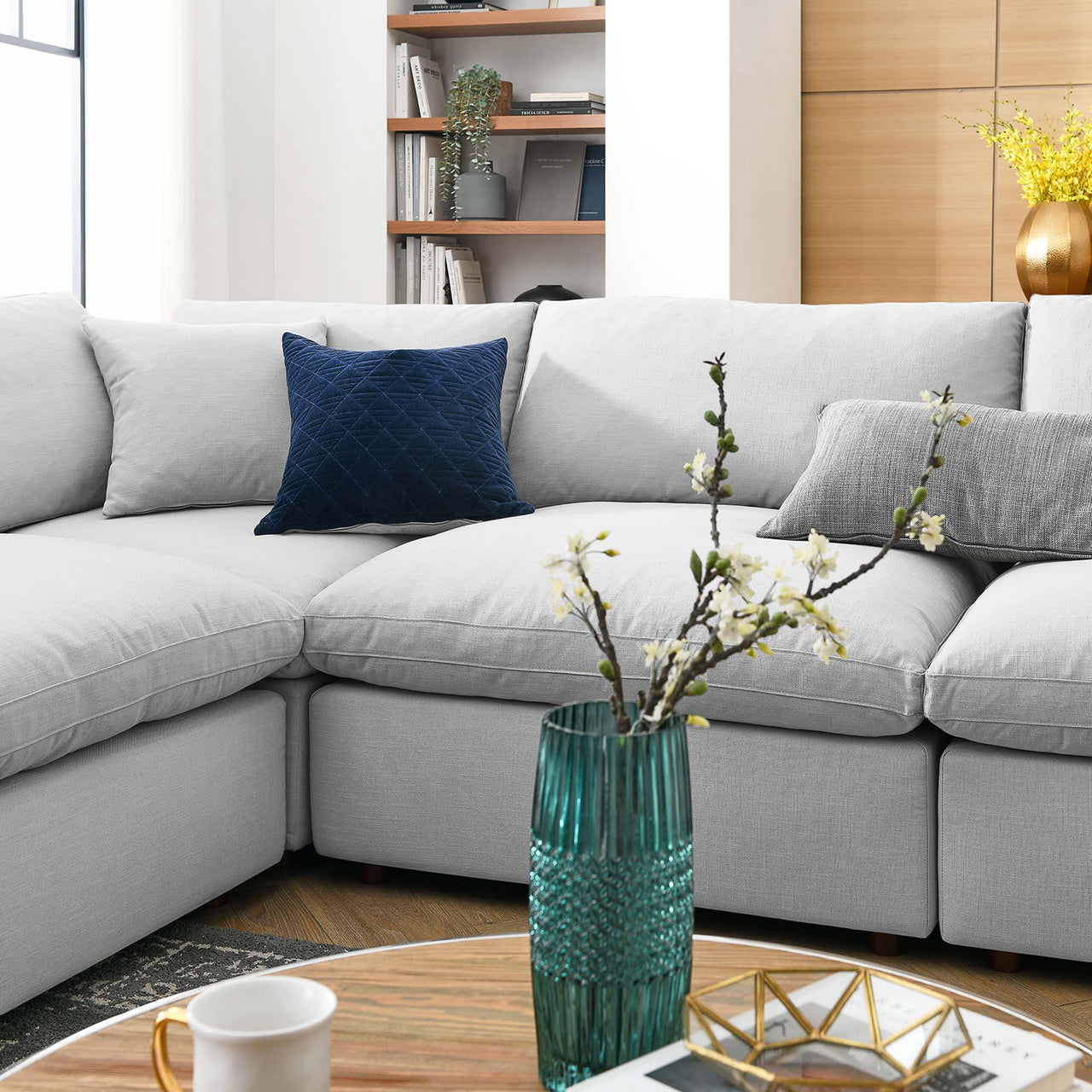 Angelic 8-Piece Cloudblend U-Shaped Sectional, Light Gray