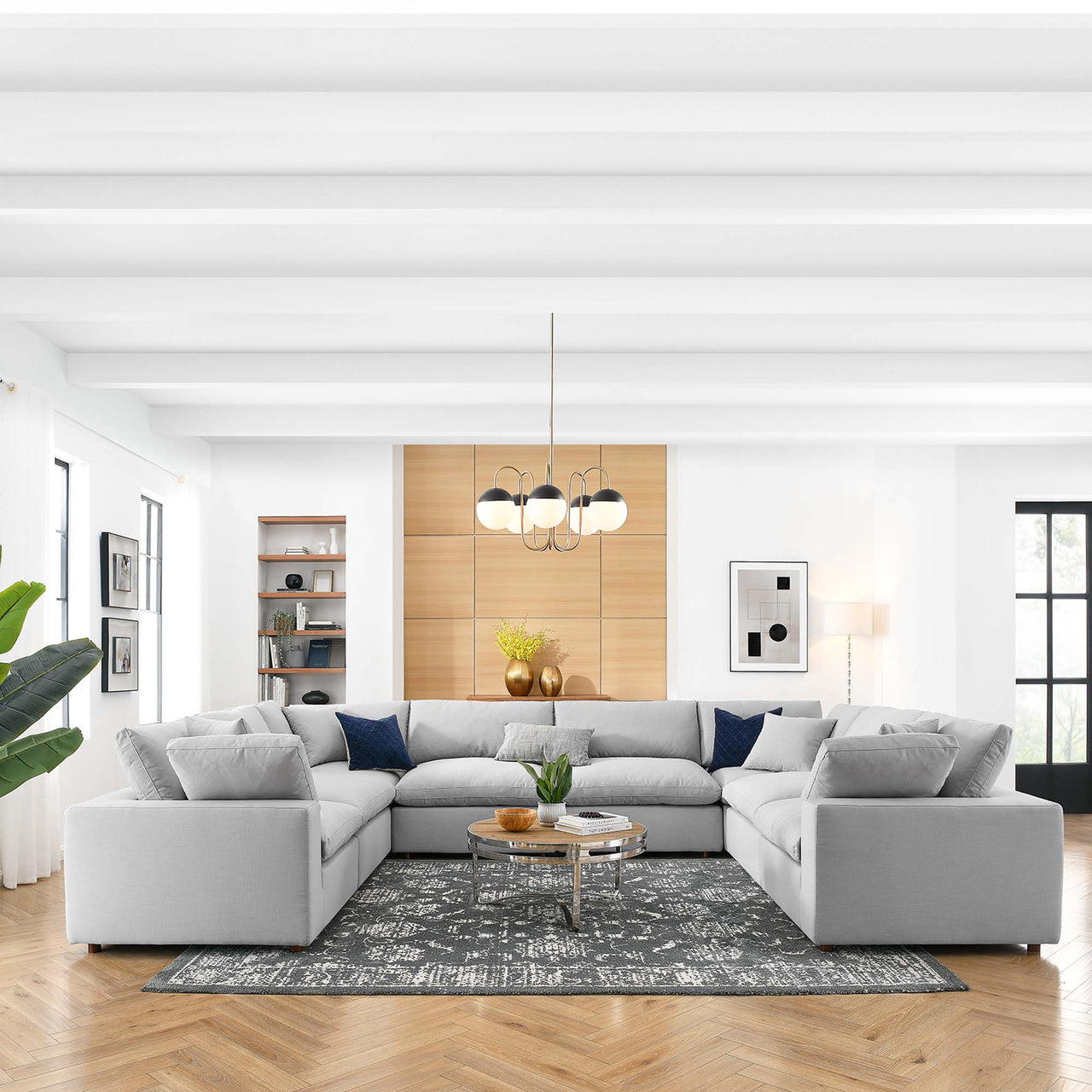 Angelic 8-Piece Cloudblend U-Shaped Sectional, Light Gray