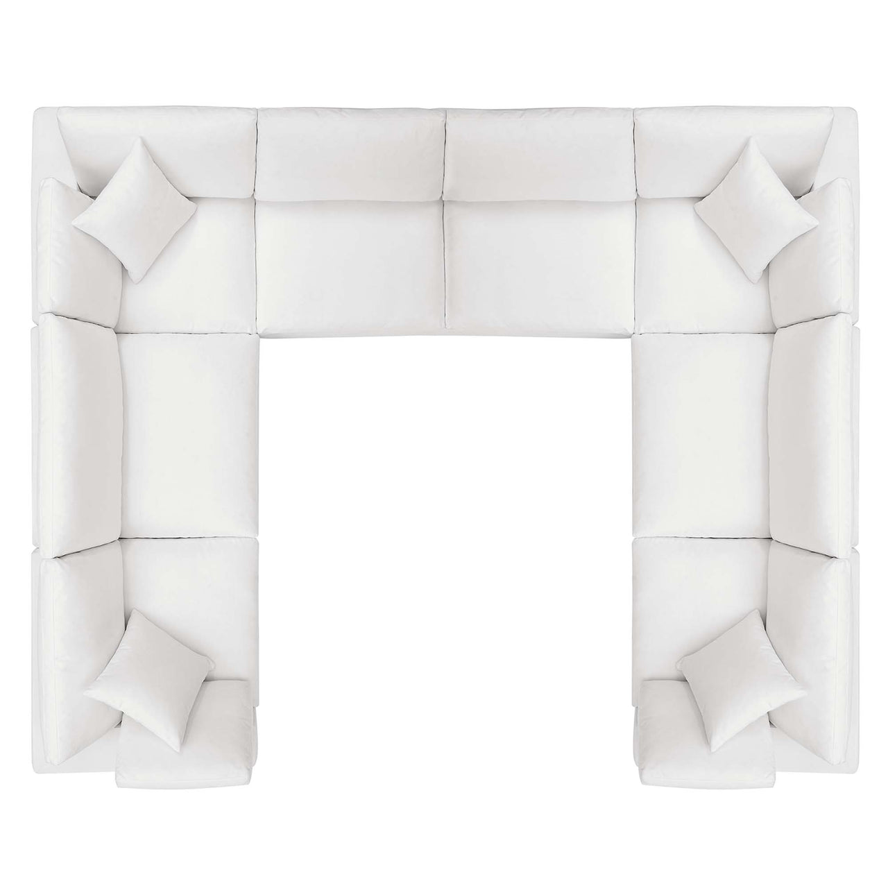 Angelic 8-Piece Cloudblend U-Shaped Sectional, Pure White
