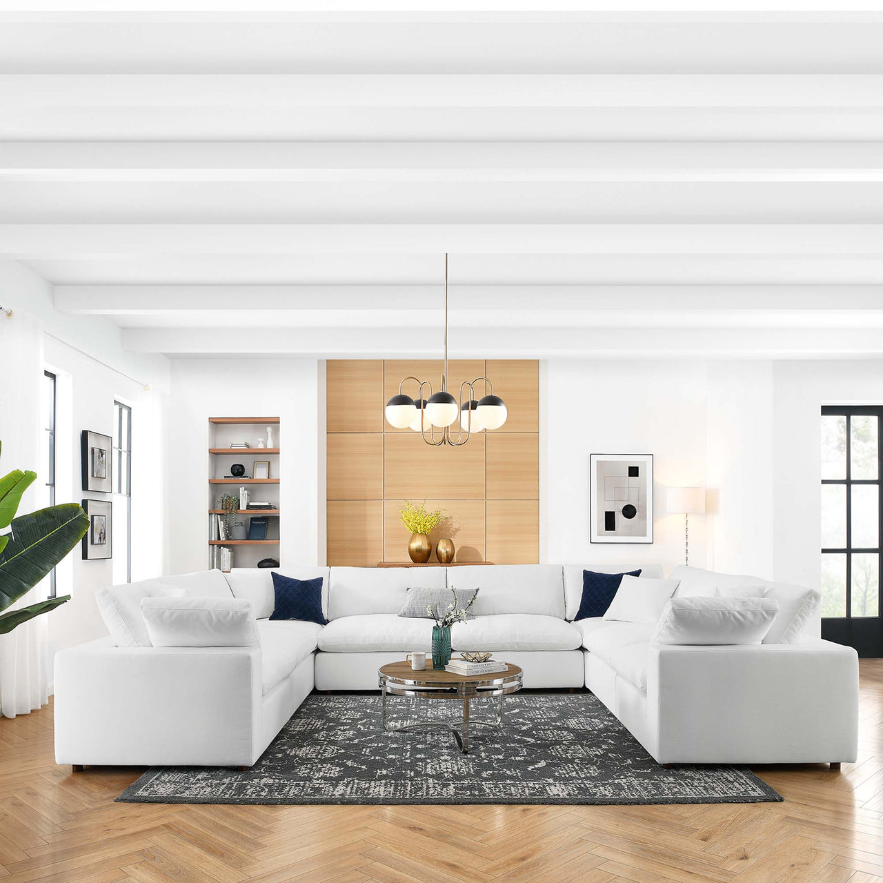 Angelic 8-Piece Cloudblend U-Shaped Sectional, Pure White