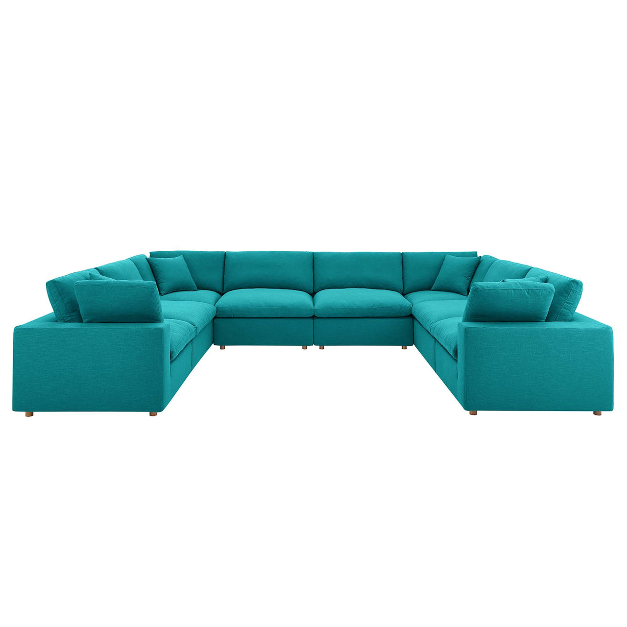 Angelic 8-Piece Cloudblend U-Shaped Sectional, Teal