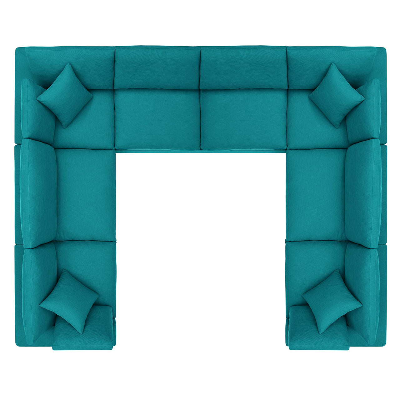 Angelic 8-Piece Cloudblend U-Shaped Sectional, Teal