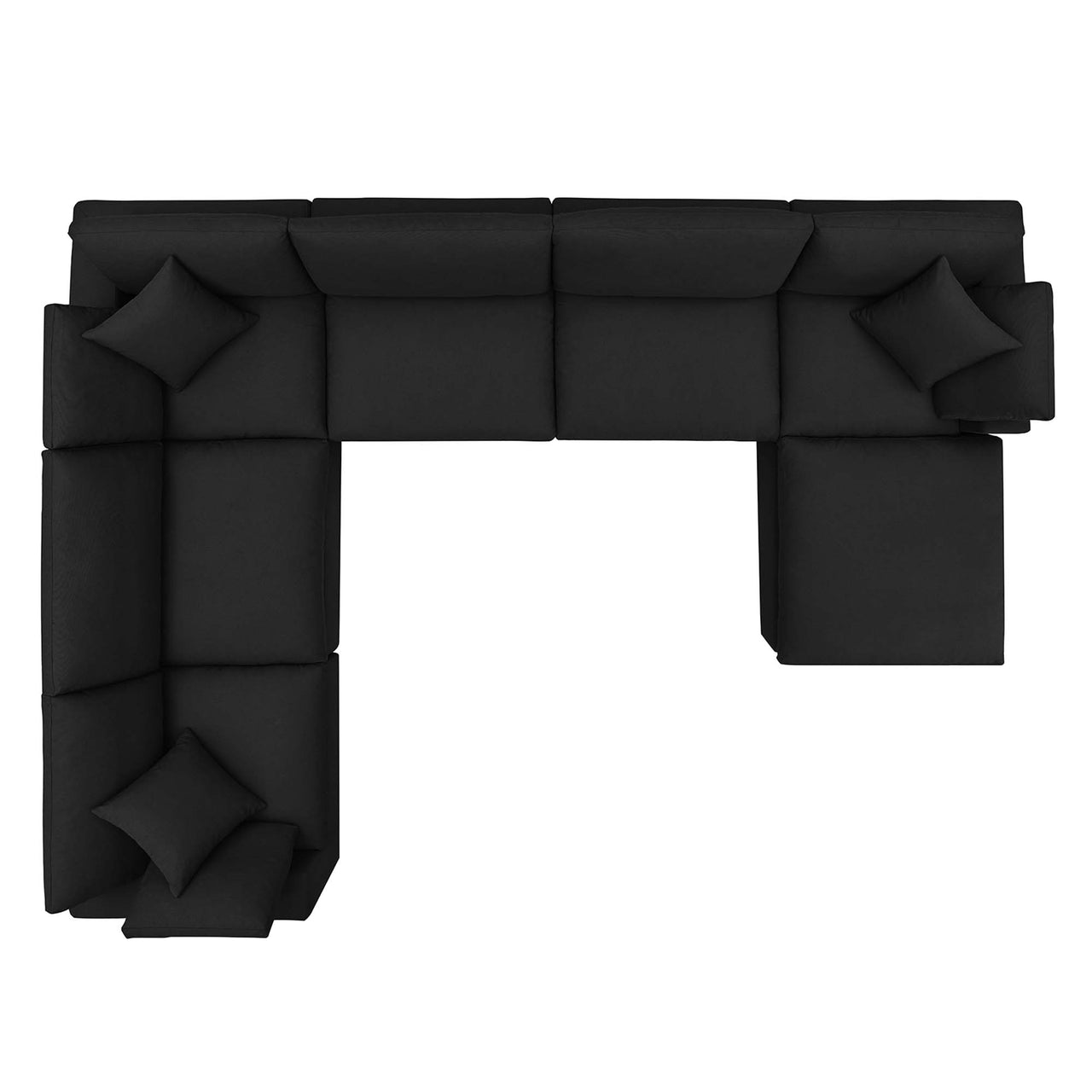 Angelic 7-Piece Cloudblend Corner Sectional w/ Ottoman, Black