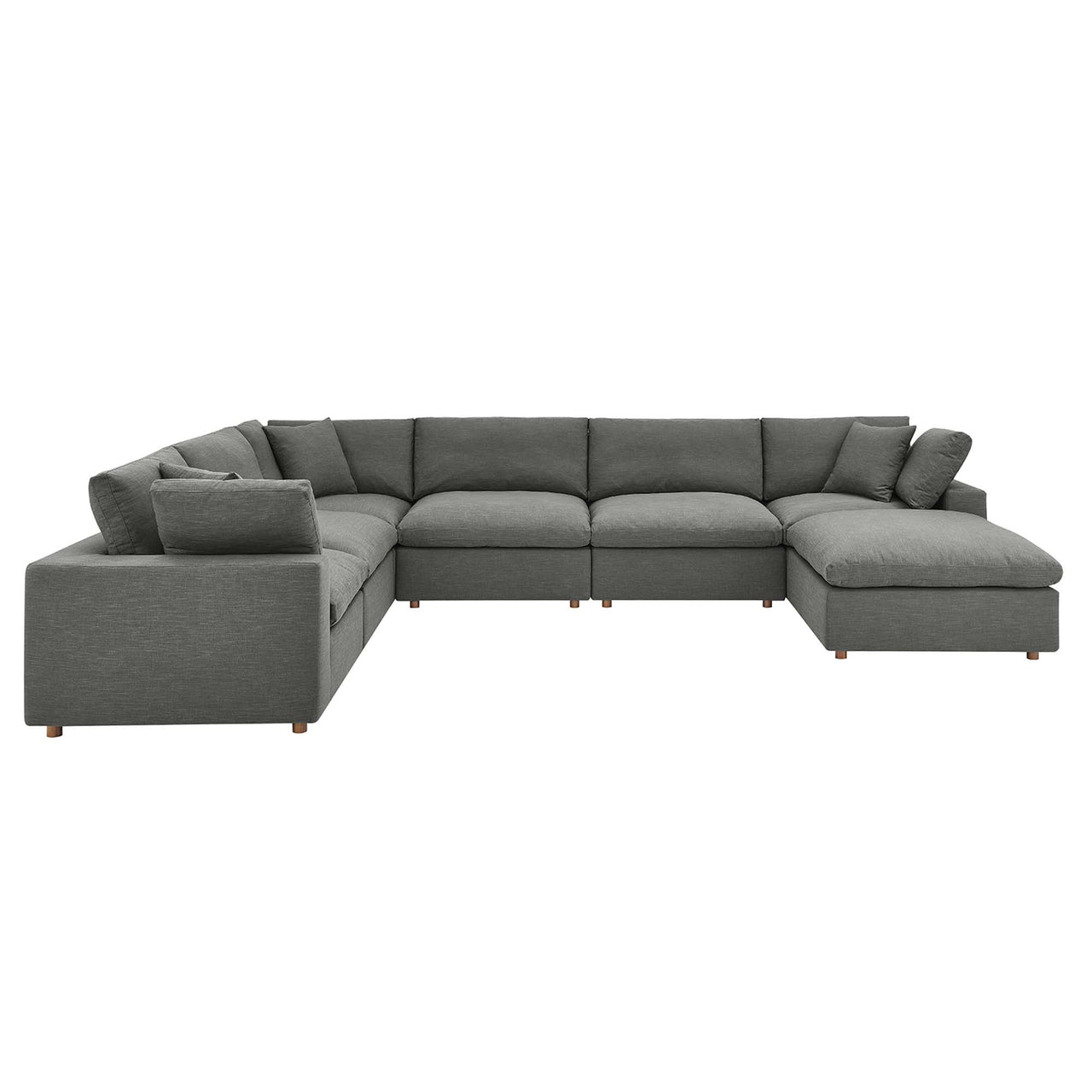 Angelic 7-Piece Cloudblend Corner Sectional w/ Ottoman, Gray
