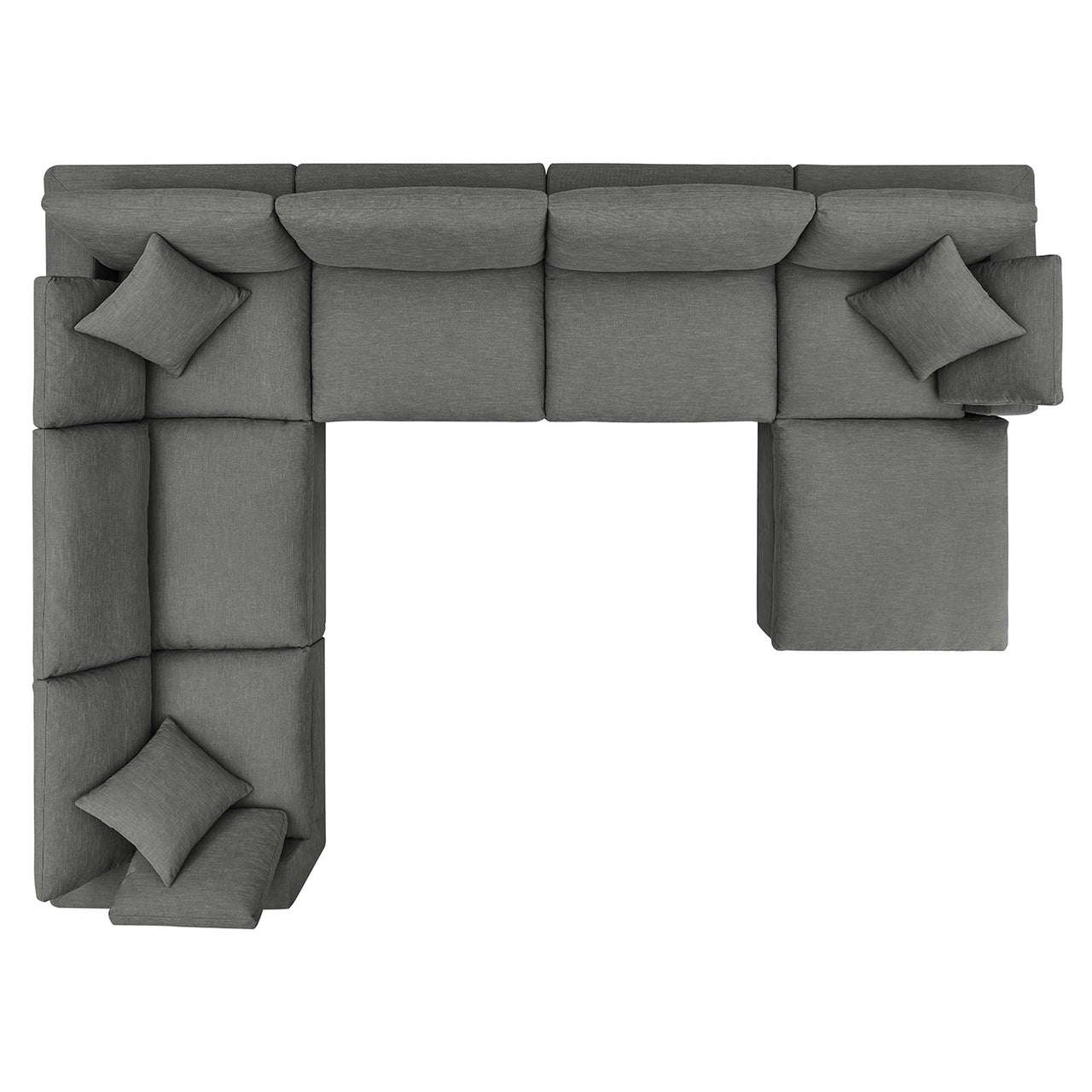 Angelic 7-Piece Cloudblend Corner Sectional w/ Ottoman, Gray