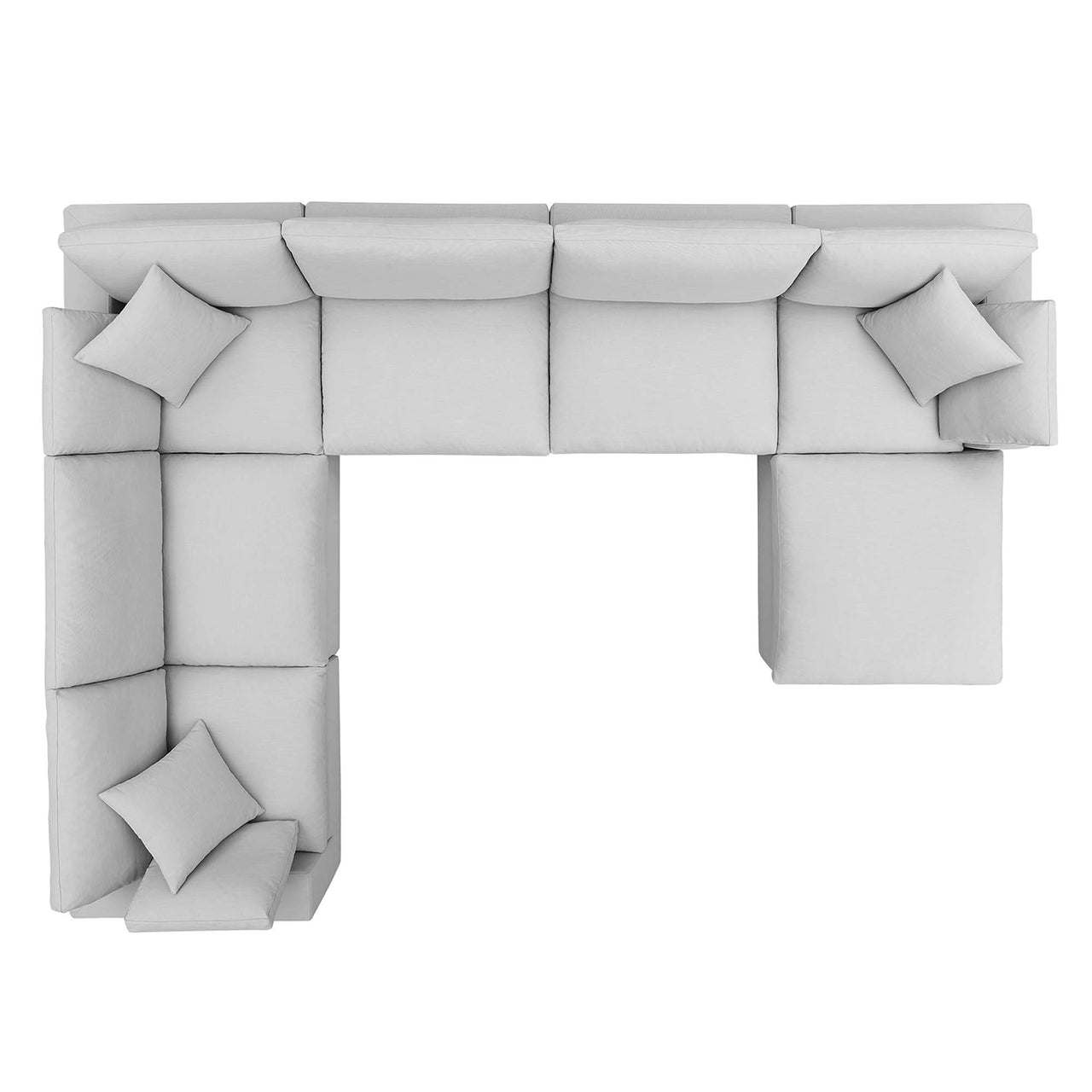 Angelic 7-Piece Cloudblend Corner Sectional w/ Ottoman, Light Gray