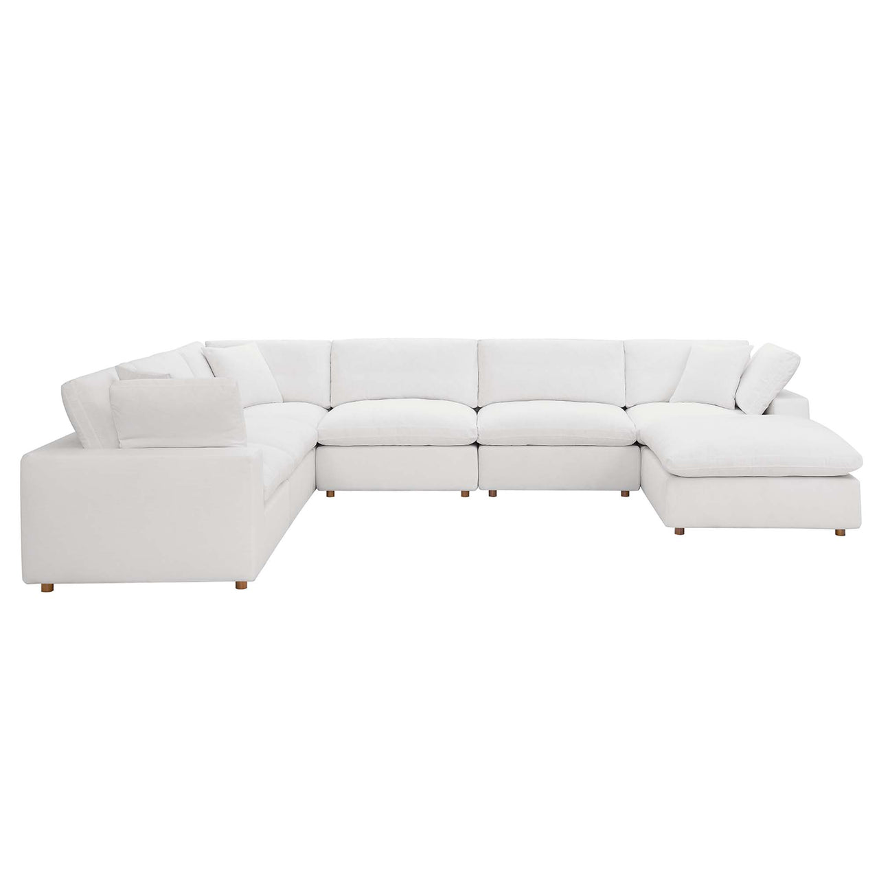 Angelic 7-Piece Cloudblend Corner Sectional w/ Ottoman, Pure White