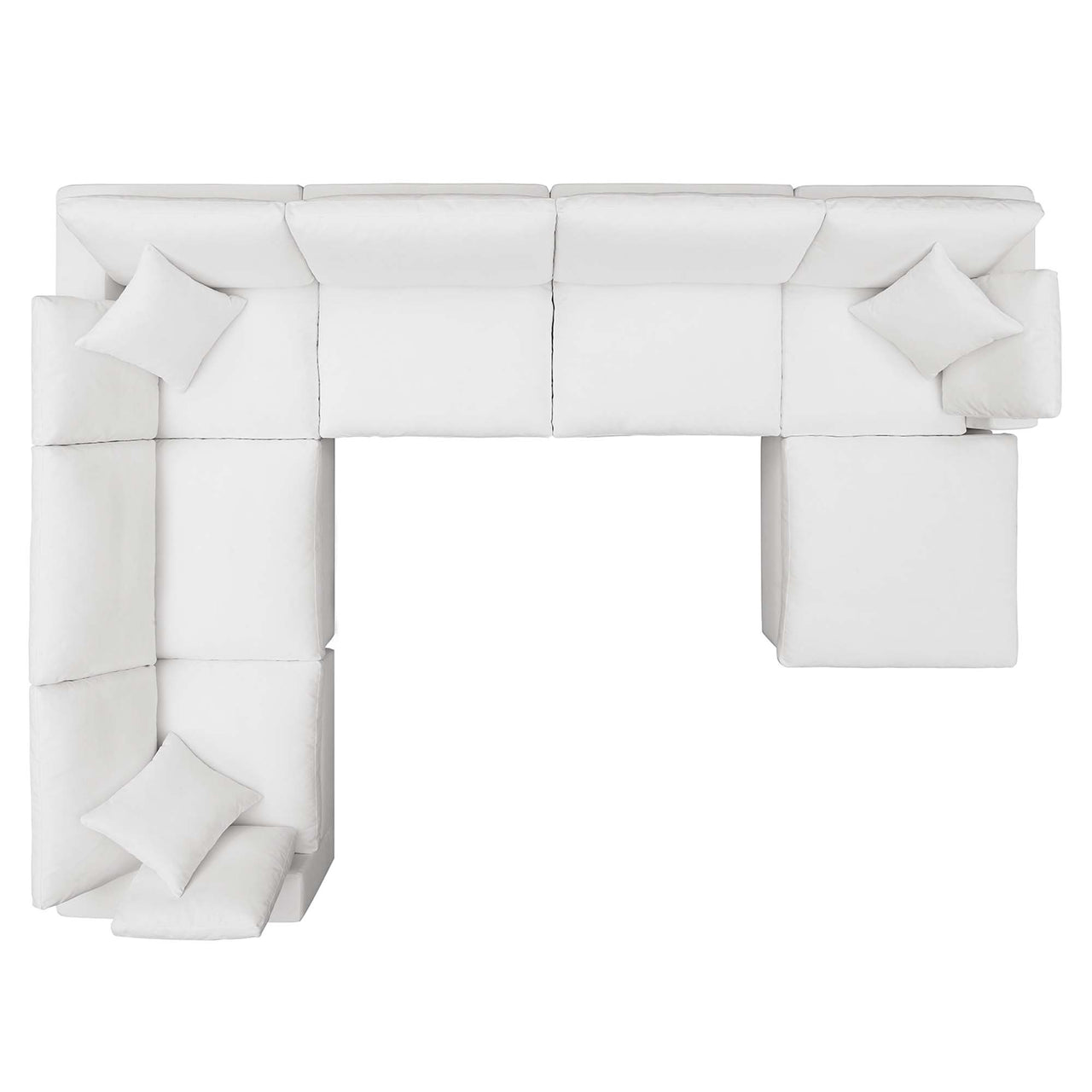 Angelic 7-Piece Cloudblend Corner Sectional w/ Ottoman, Pure White
