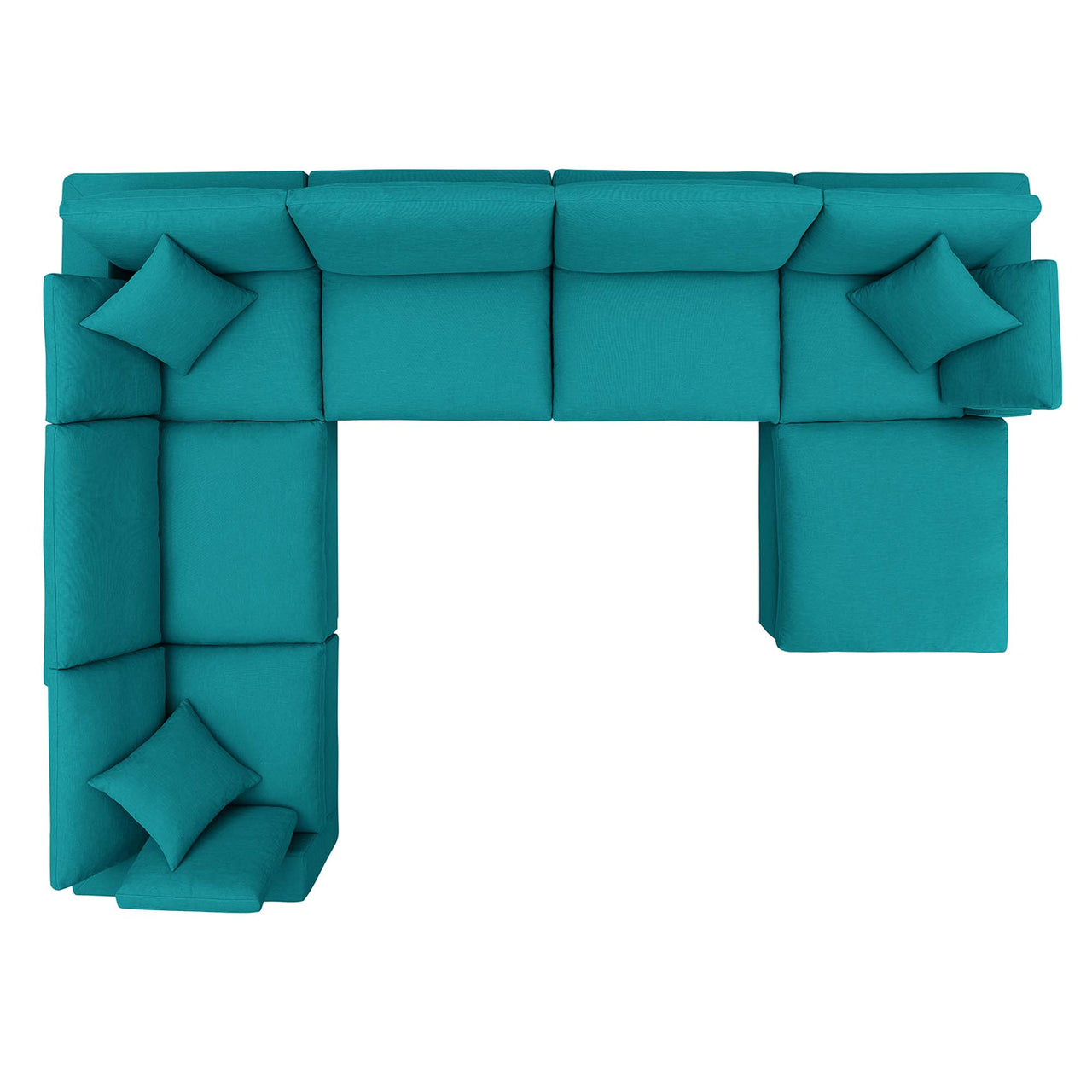 Angelic 7-Piece Cloudblend Corner Sectional w/ Ottoman, Teal