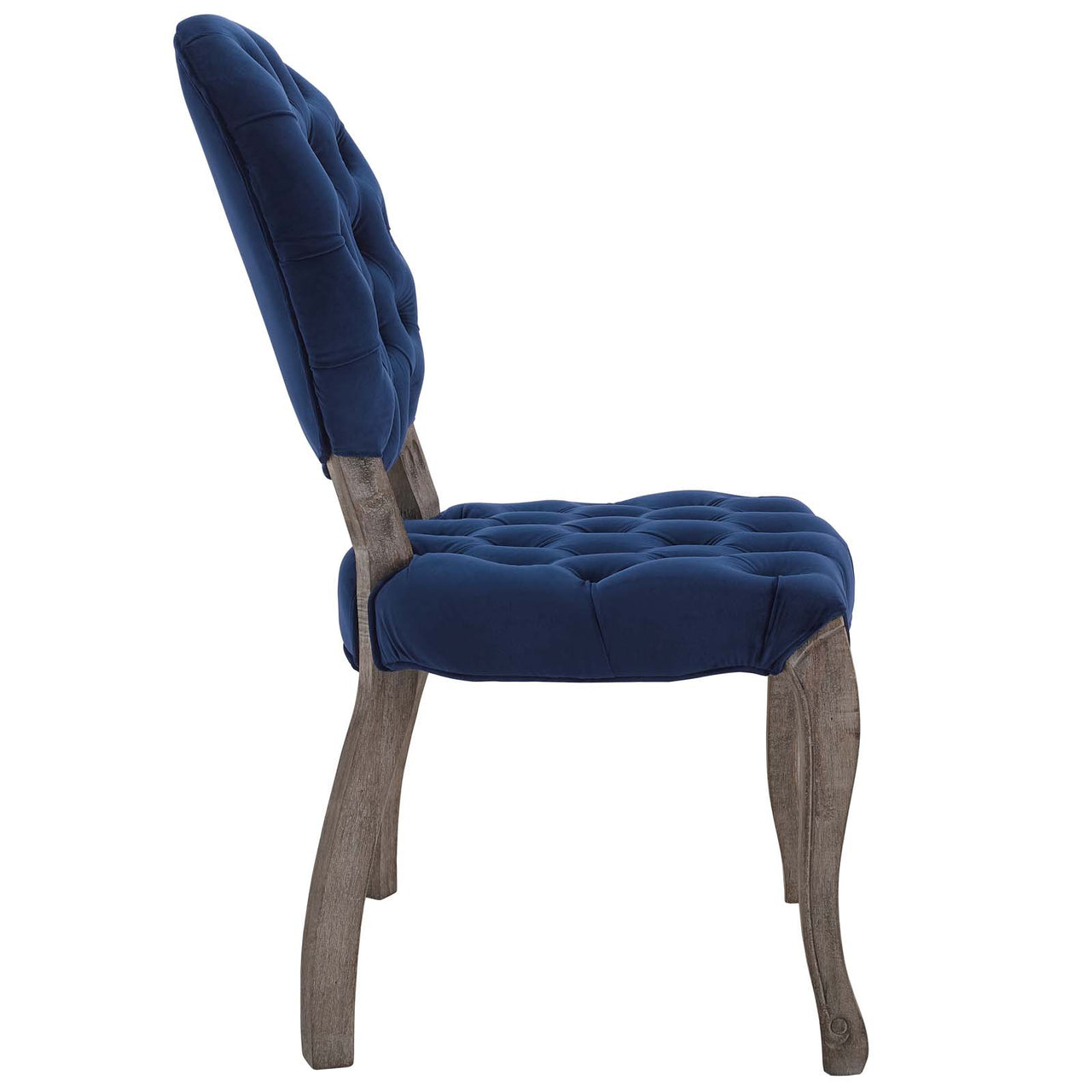 Biscuit Upholstered Velvet Dining Chair, Navy