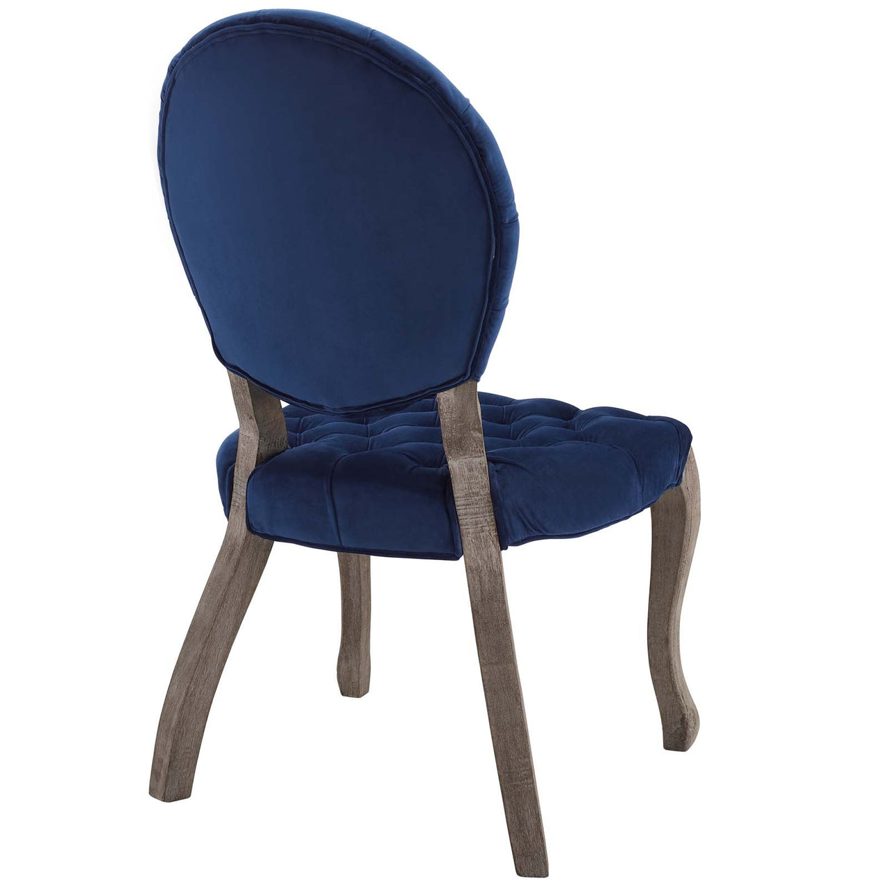 Biscuit Upholstered Velvet Dining Chair, Navy
